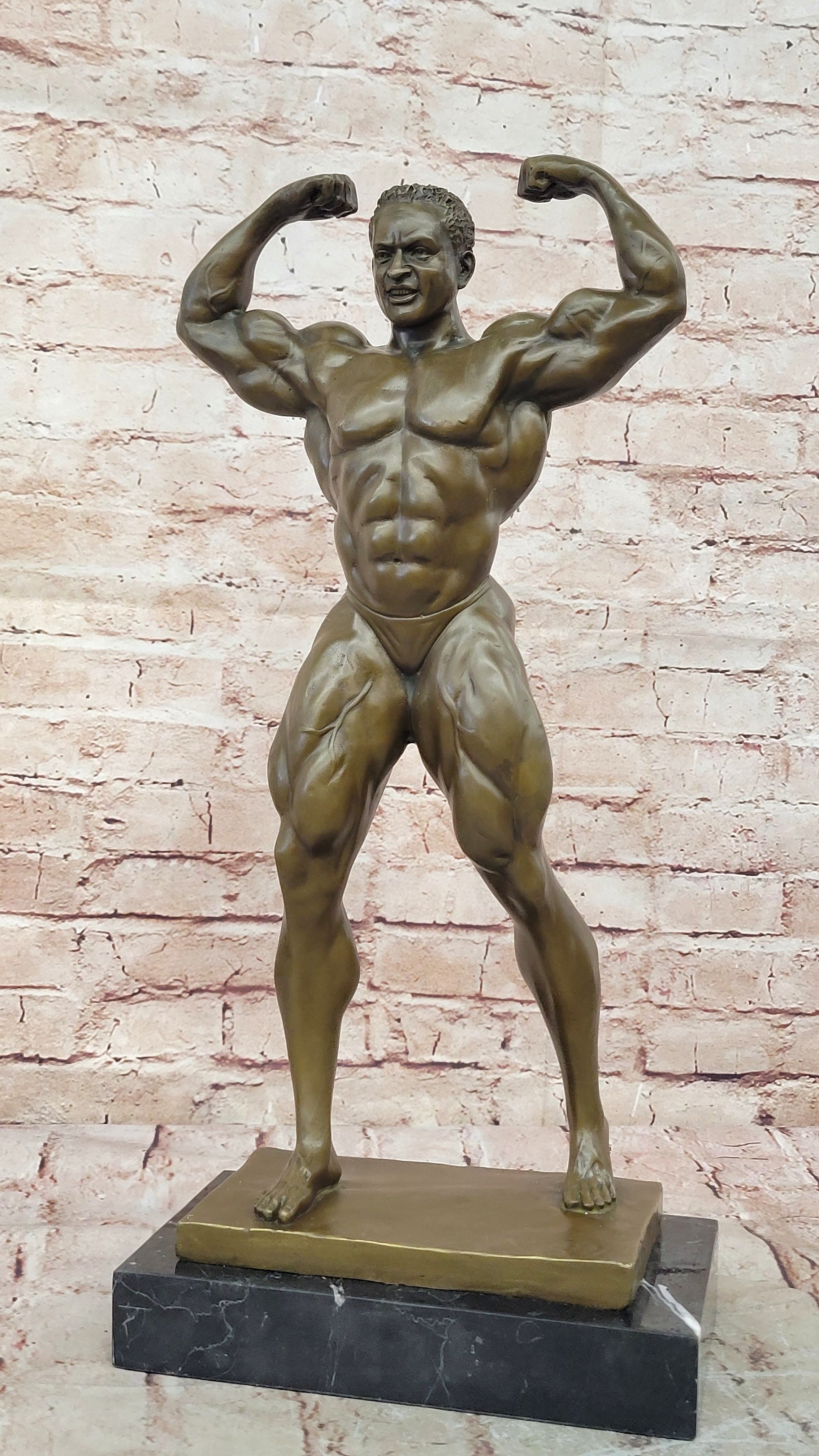 Handcrafted bronze sculpture SALE Decor Home Man Muscle Large Deco Art Original