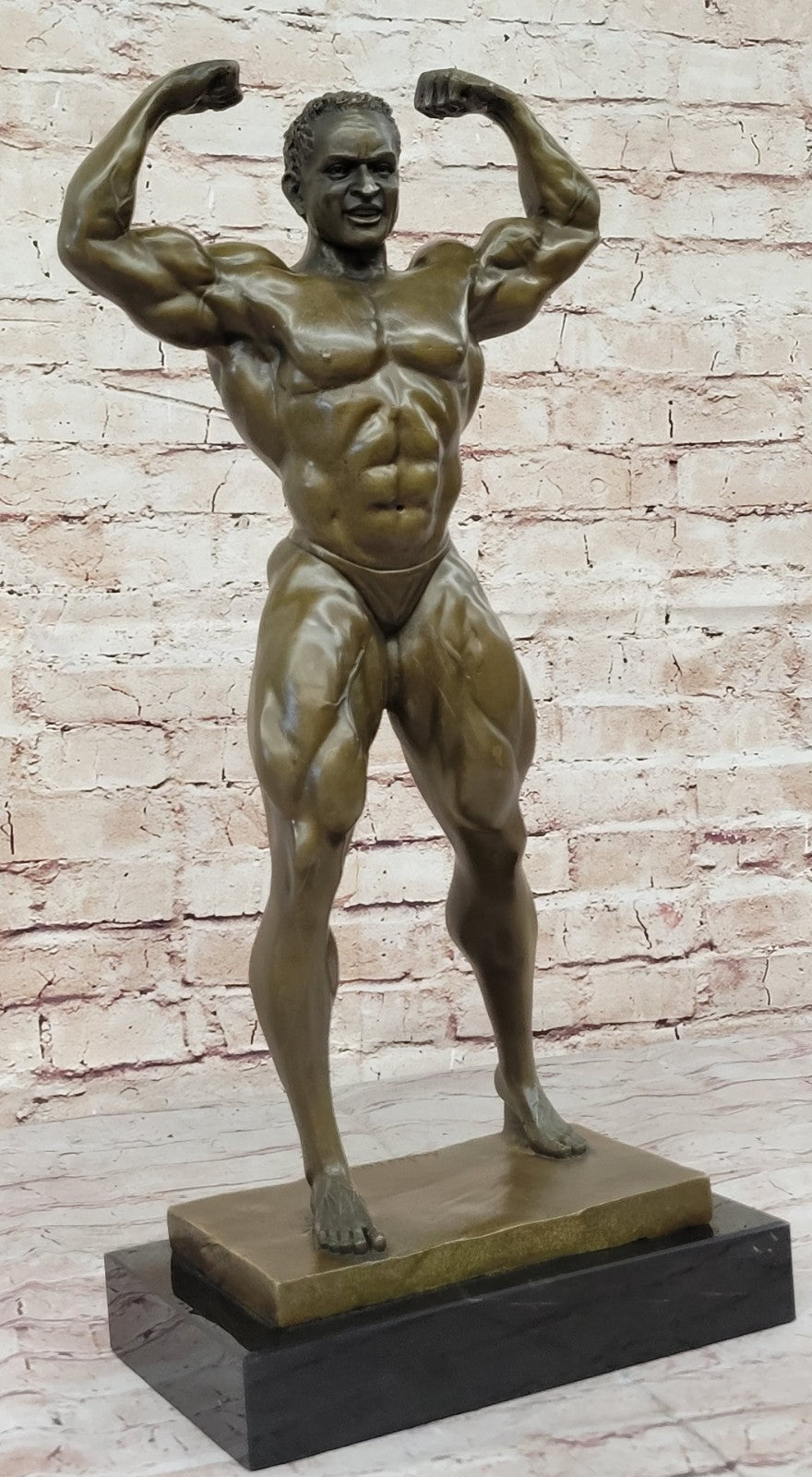 Handcrafted bronze sculpture SALE Decor Home Man Muscle Large Deco Art Original