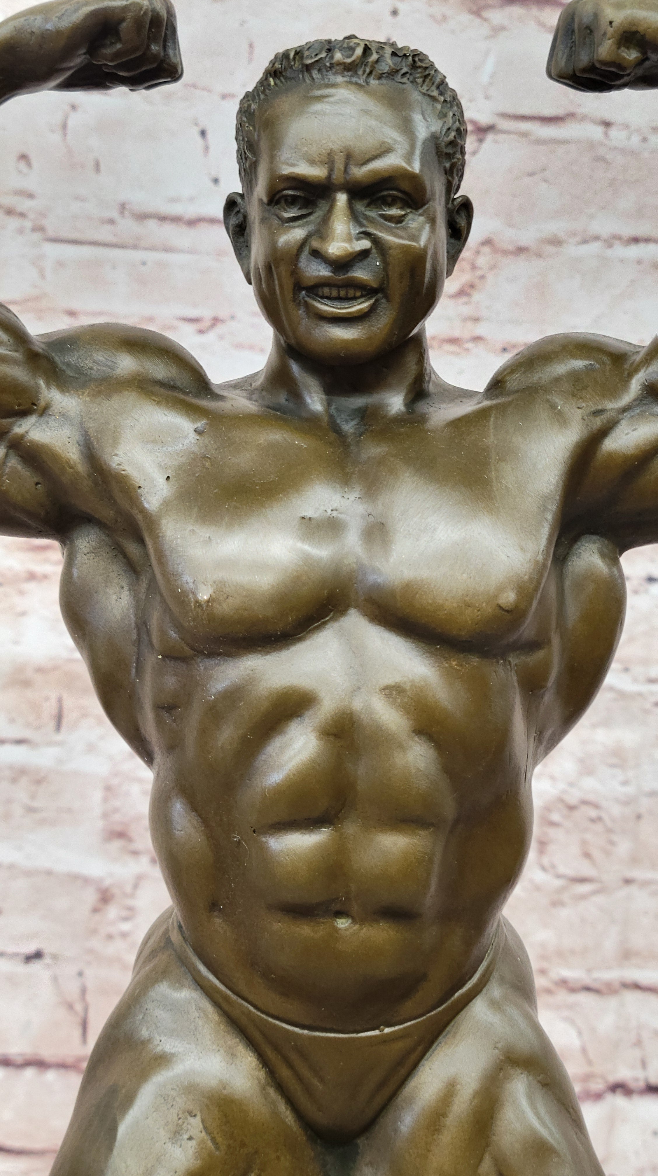 Handcrafted bronze sculpture SALE Decor Home Man Muscle Large Deco Art Original