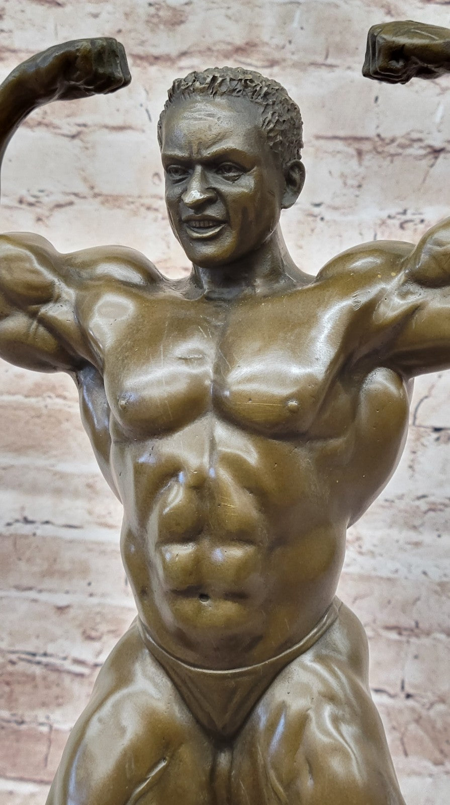 Handcrafted bronze sculpture SALE Decor Home Man Muscle Large Deco Art Original
