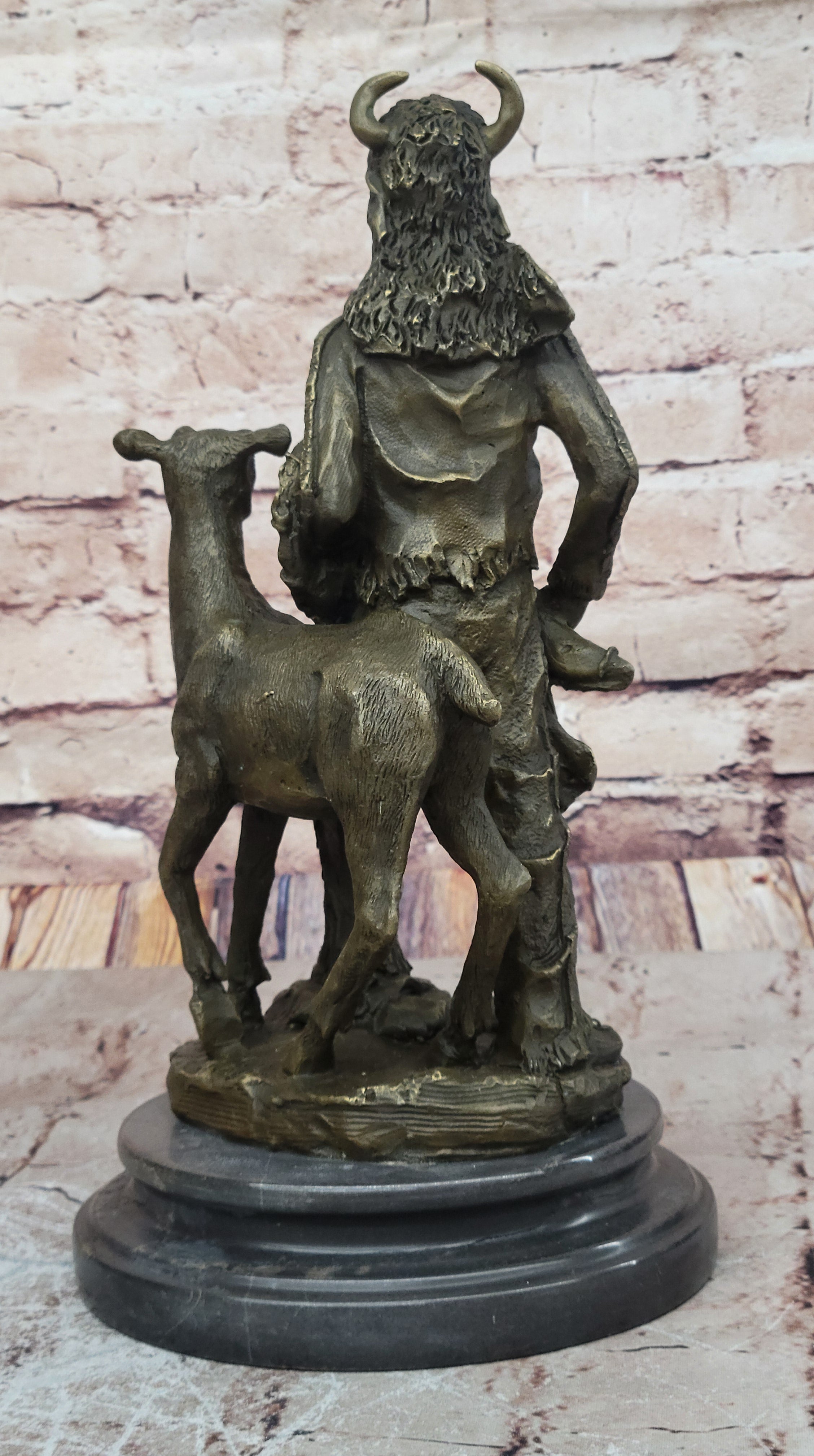 Western Artwork Real Handcrafted Bronze Indian Warrior  Lost Wax Method Statue