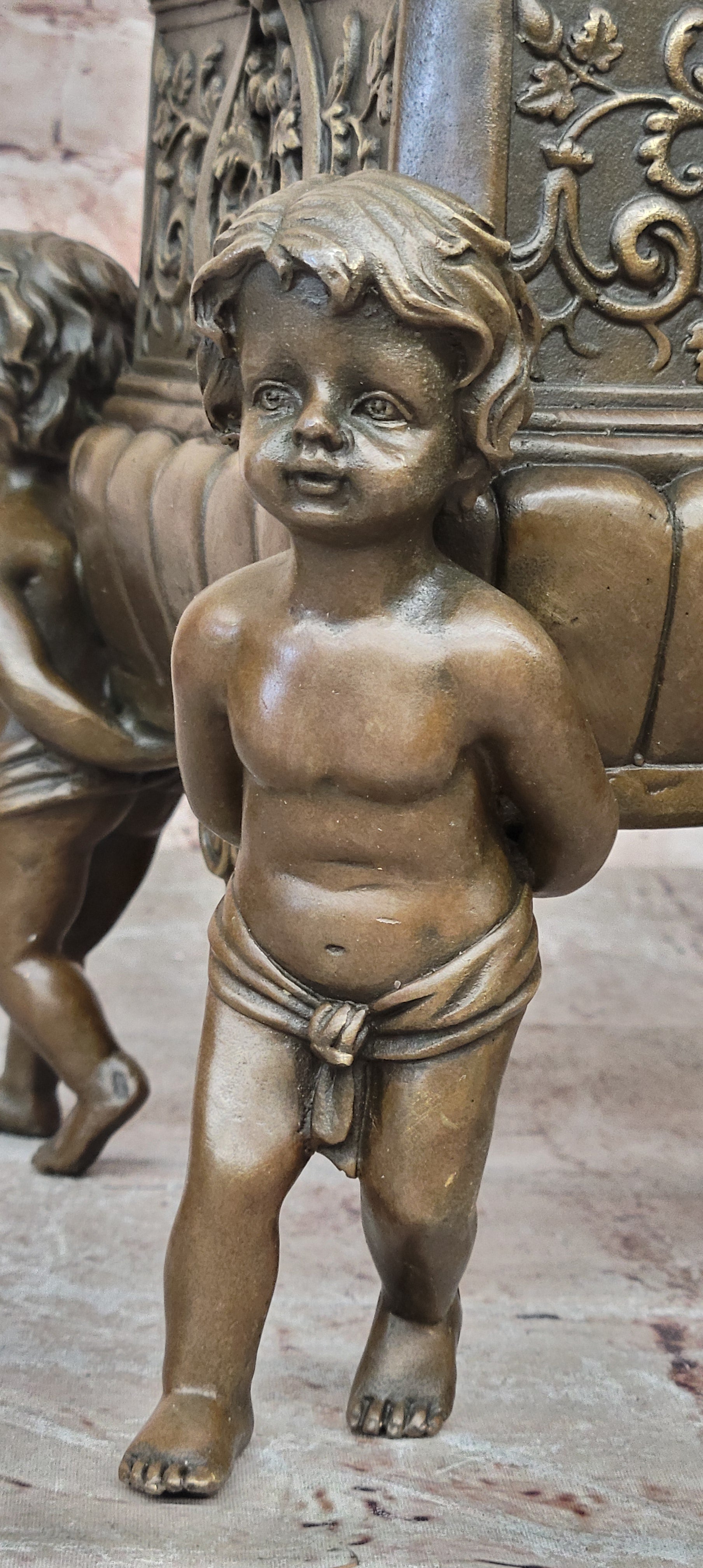 Handcrafted bronze sculpture SALE Che Joseph By Planter Puti Boy Identical Four