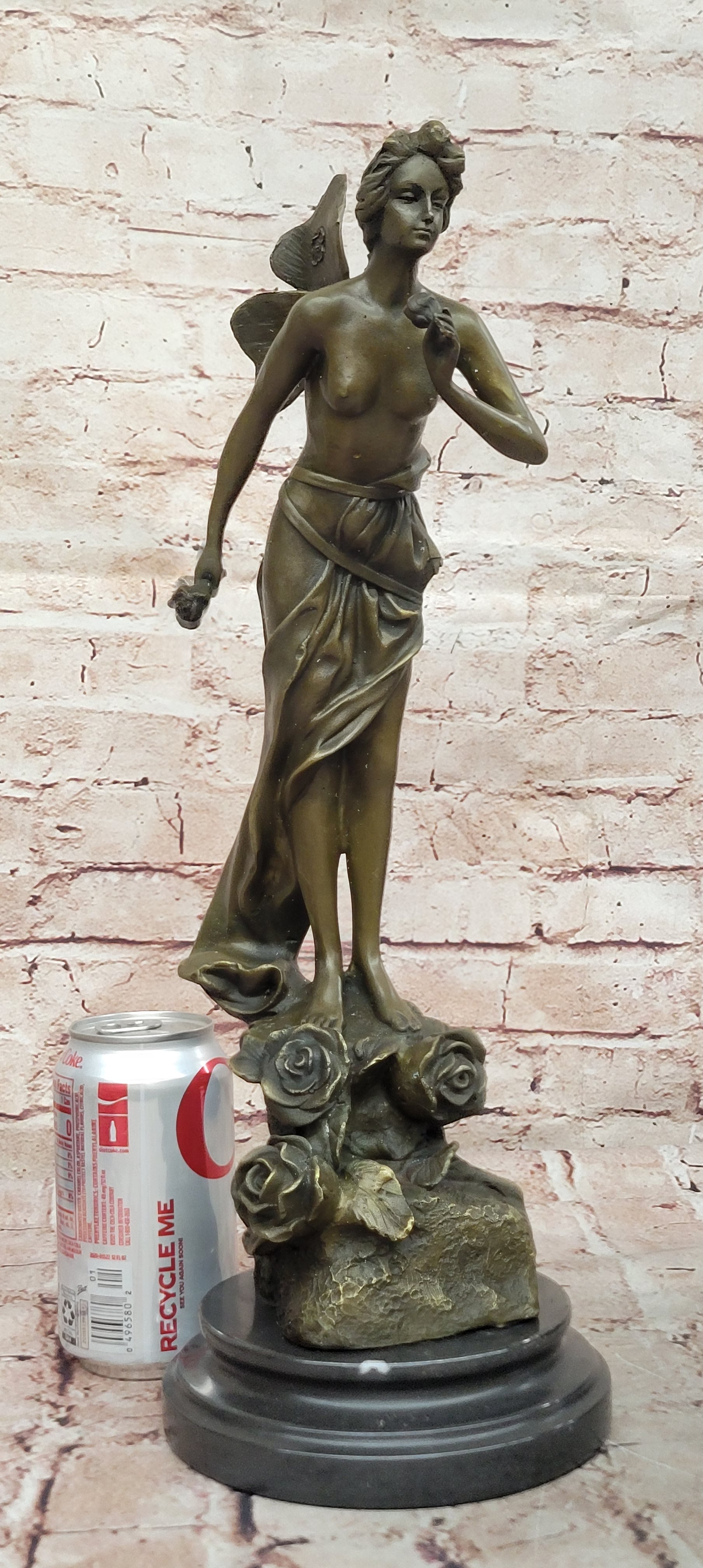Signed Large Forest Fairy Villlanis Bronze Deco Statue Sculpture Figurine Art Deco