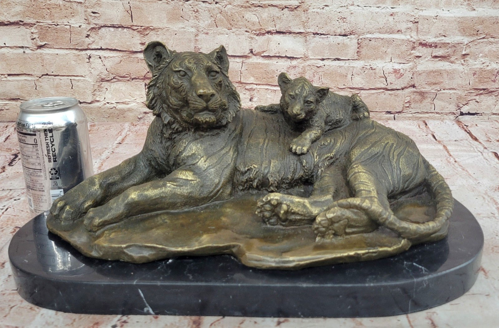 LARGE BRONZE STATUE SCULPTURE LION PANTHER TIGER PUMA COUGAR BIG CAT AFRICAN