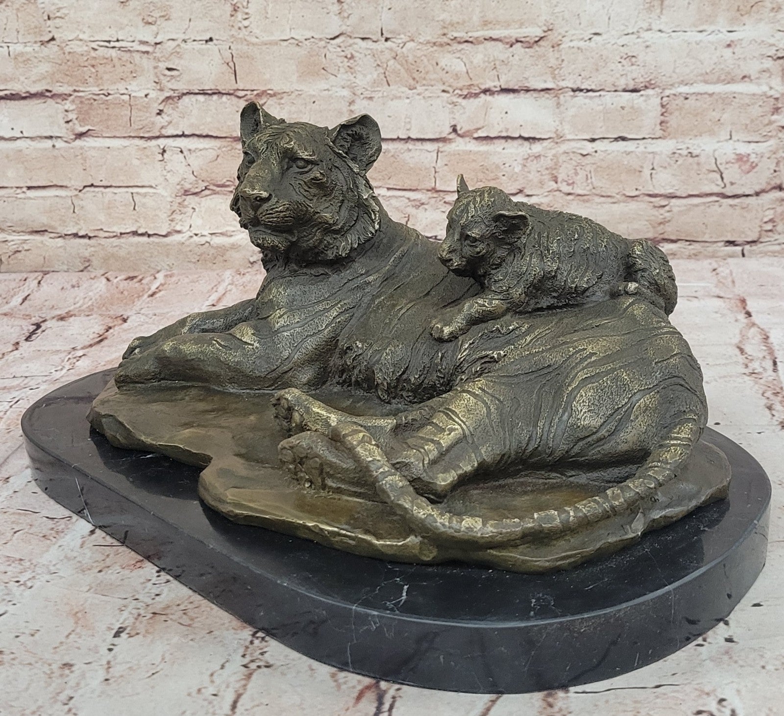 LARGE BRONZE STATUE SCULPTURE LION PANTHER TIGER PUMA COUGAR BIG CAT AFRICAN