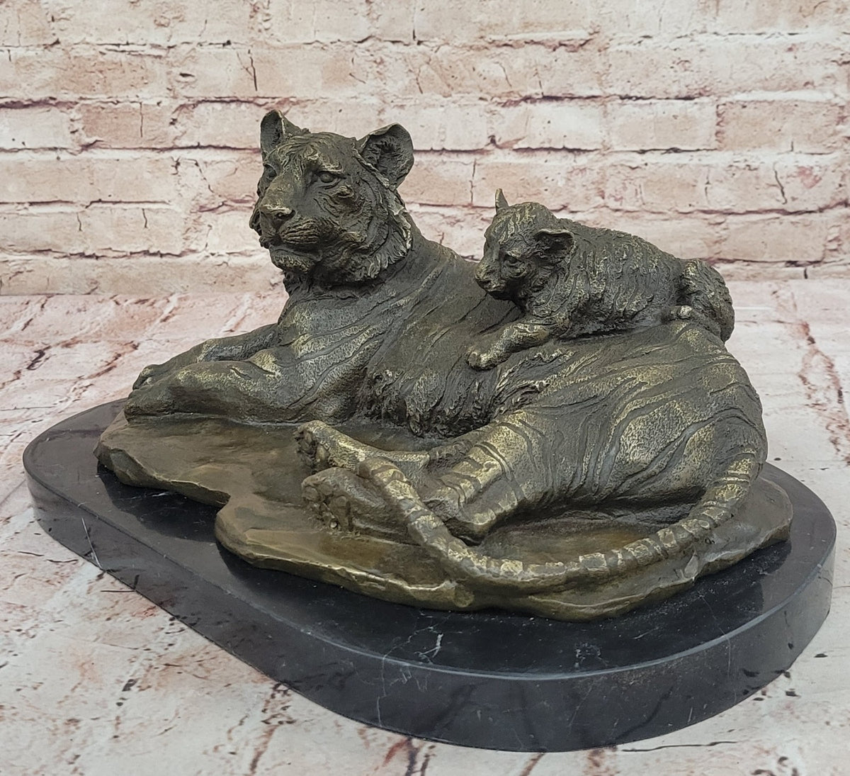 LARGE BRONZE STATUE SCULPTURE LION PANTHER TIGER PUMA COUGAR BIG CAT AFRICAN