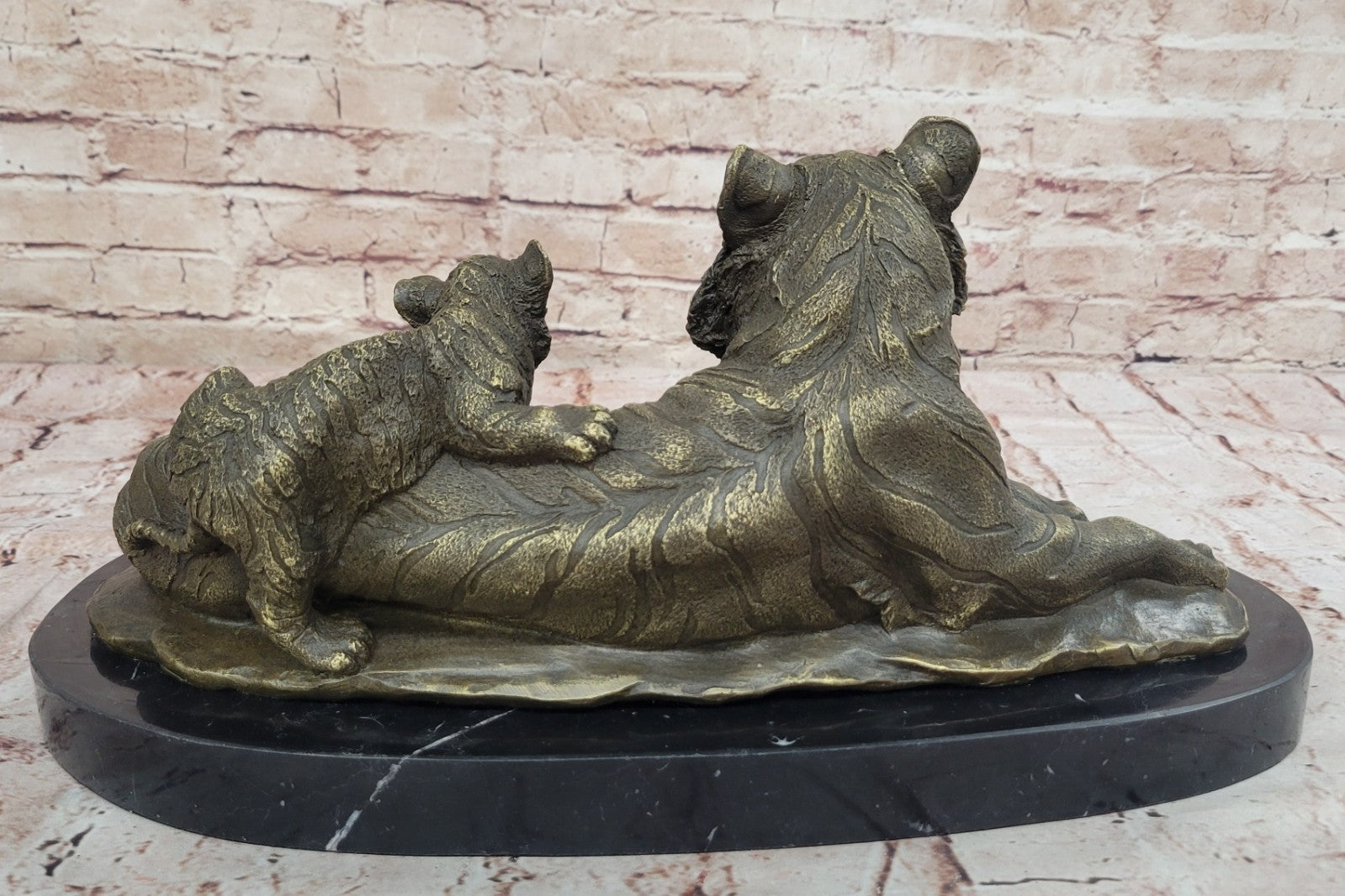 LARGE BRONZE STATUE SCULPTURE LION PANTHER TIGER PUMA COUGAR BIG CAT AFRICAN