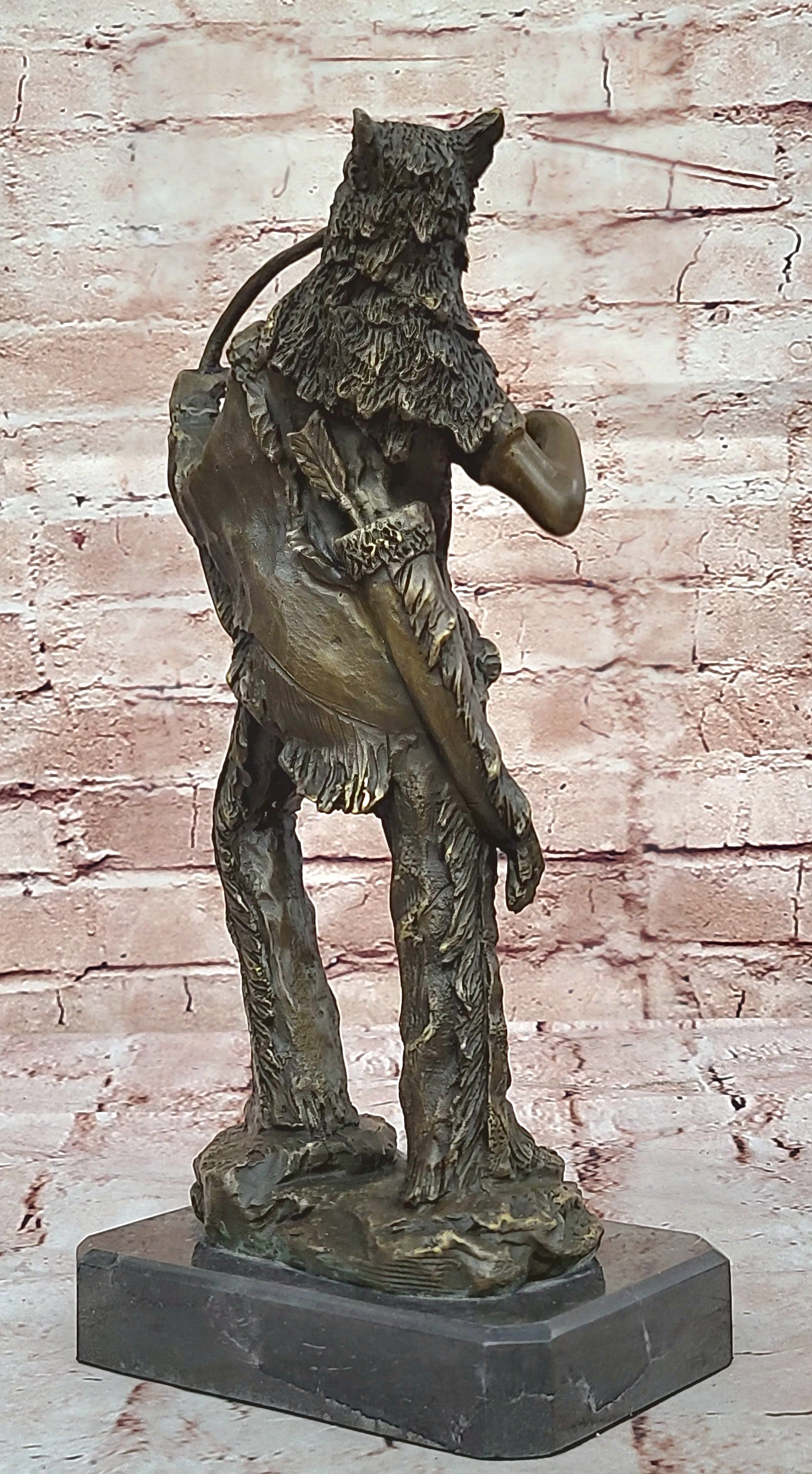Handcrafted bronze sculpture SALE Dec Base Marble Warrior Chief Indian Cast Hot