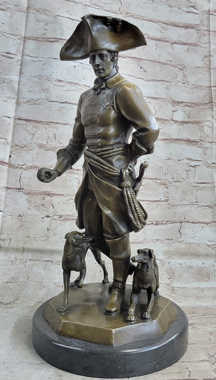 Handcrafted bronze sculpture SALE Dog Two With King Warrior Great The Frederick