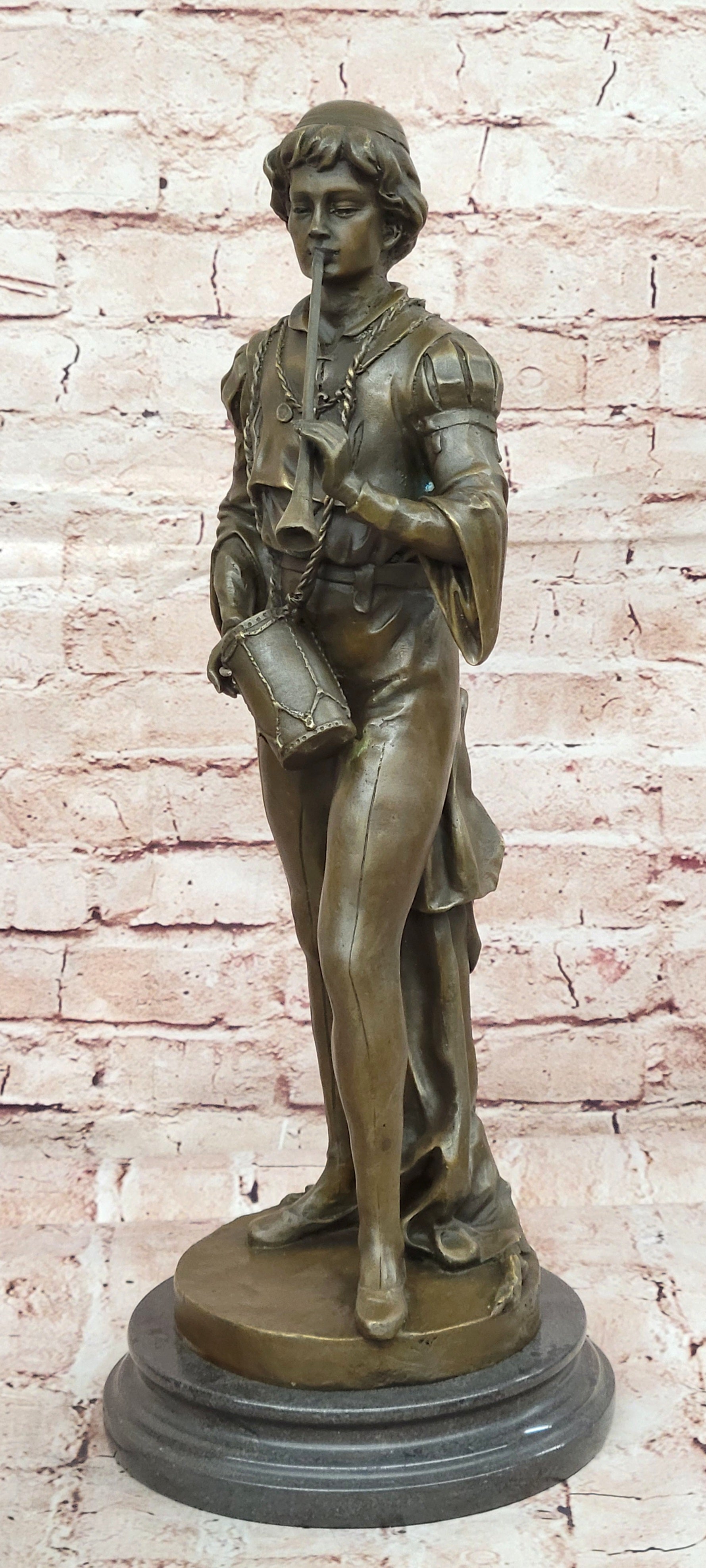 Bronze Military Statue of a Drummer in Napoleon`s Army Hot Cast Sculpture
