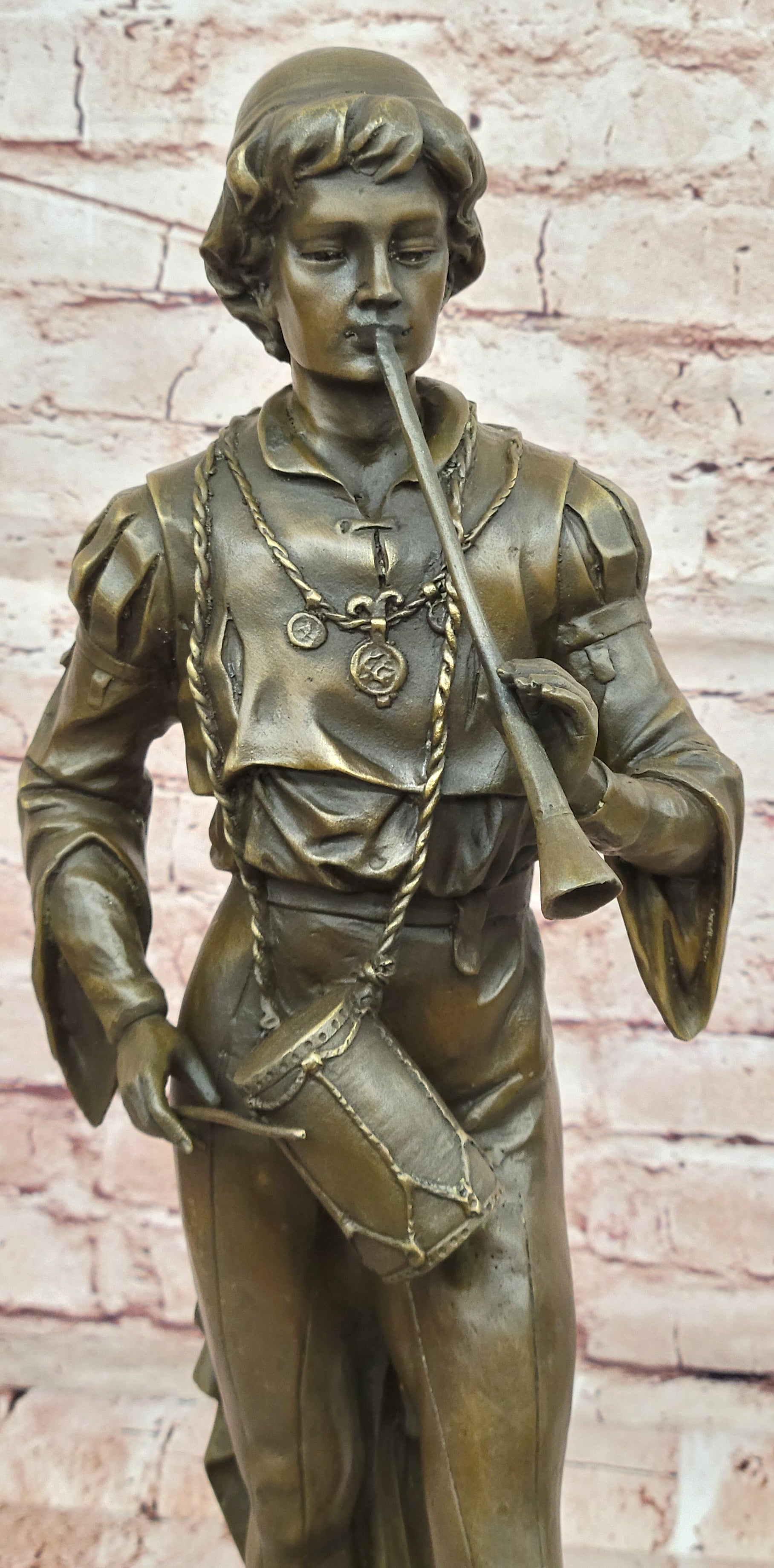 Bronze Military Statue of a Drummer in Napoleon`s Army Hot Cast Sculpture