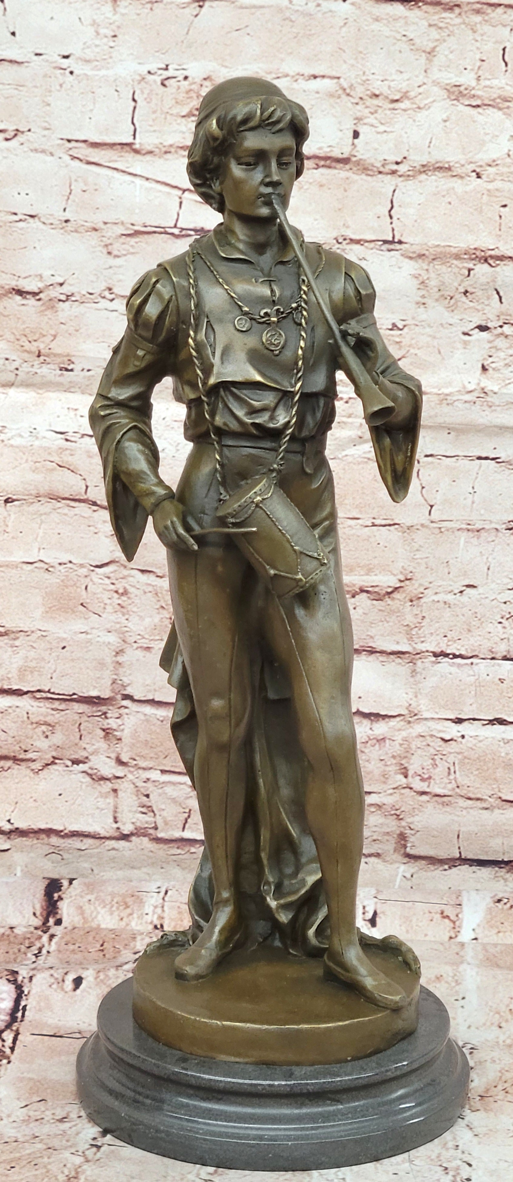 Bronze Military Statue of a Drummer in Napoleon`s Army Hot Cast Sculpture