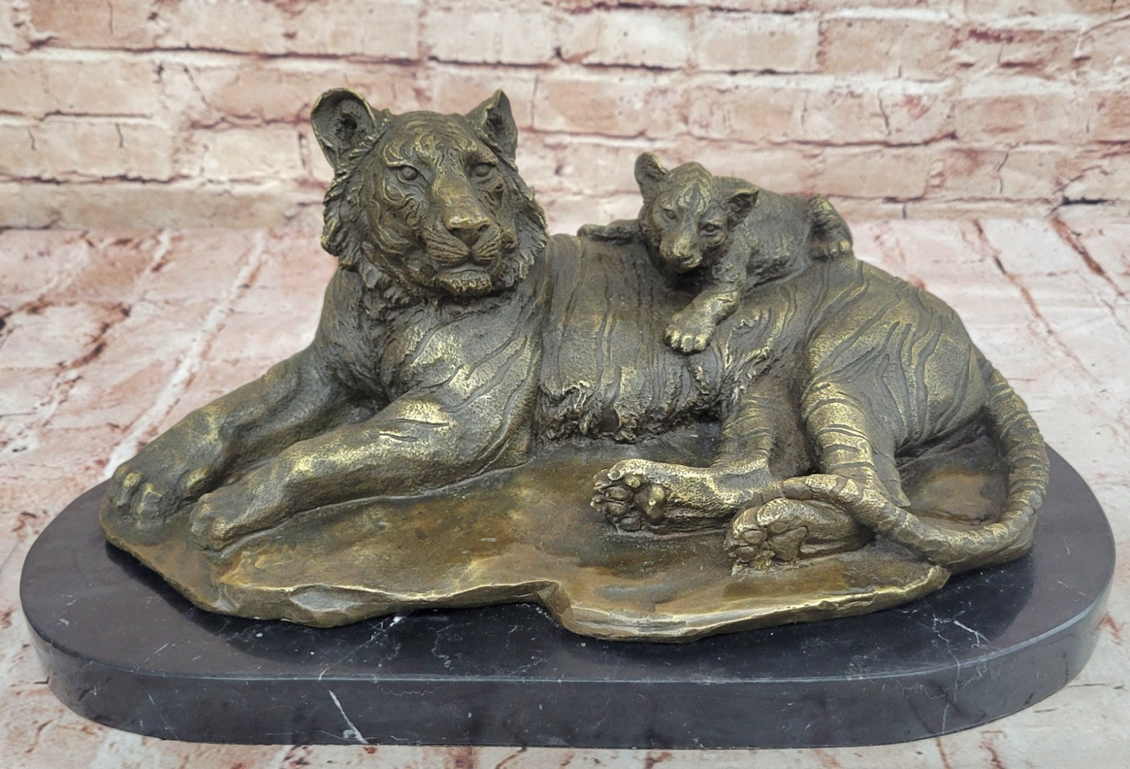 LARGE BRONZE STATUE SCULPTURE LION PANTHER TIGER PUMA COUGAR BIG CAT AFRICAN