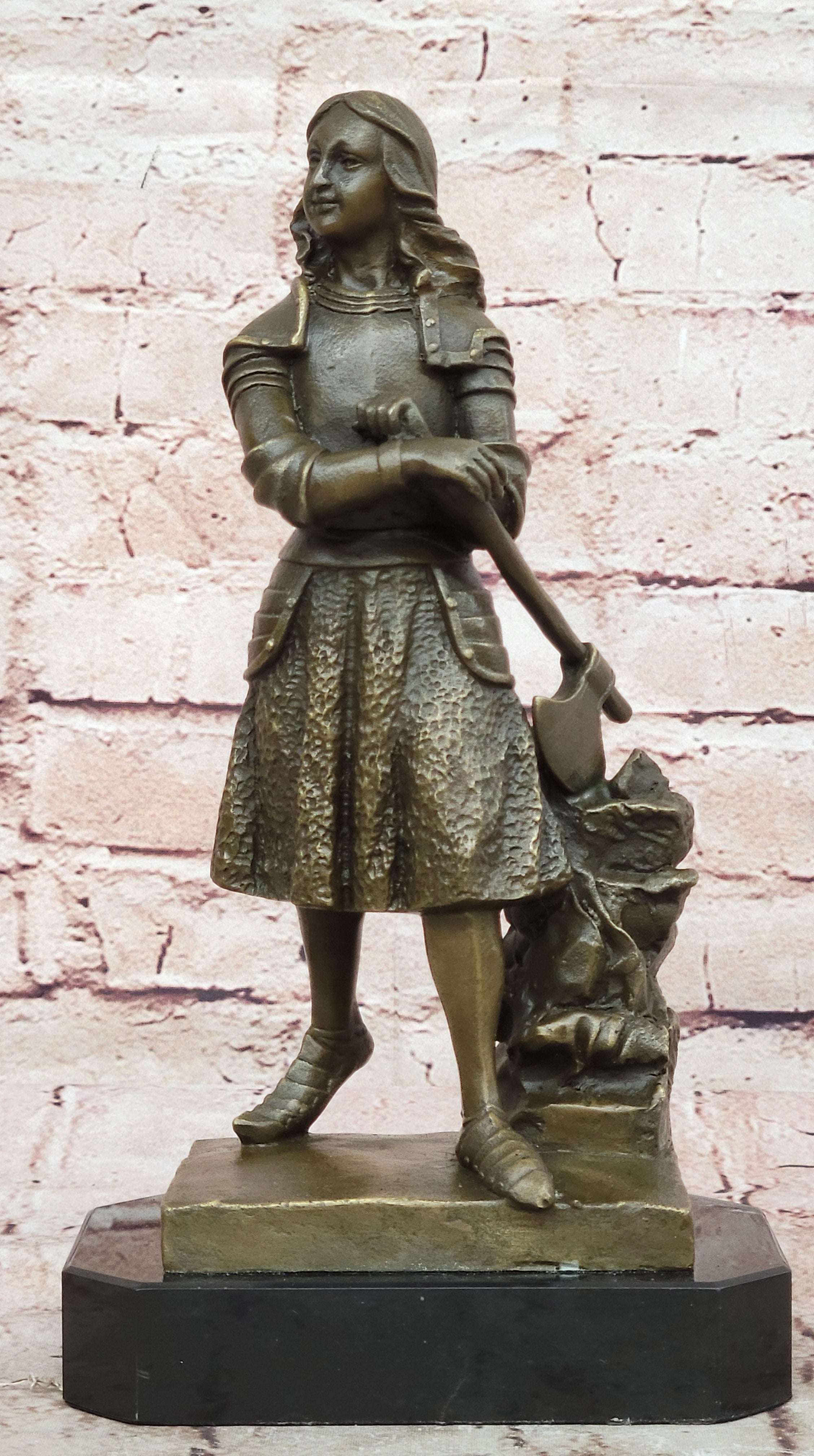 Hand Made Exquisite Detail Joan of Arc Bronze Sculpture by Lost Wax Method
