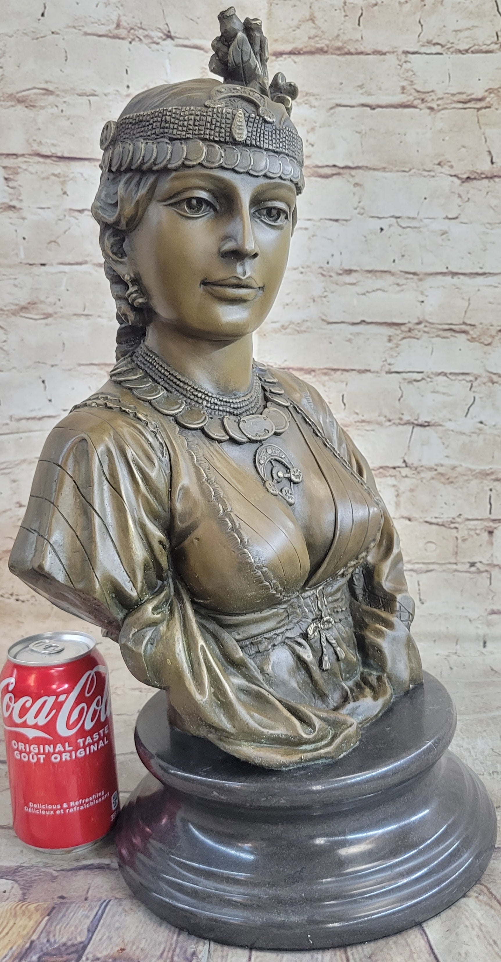 Handcrafted bronze sculpture SALE Bust Female Cordier By Caire Le Lady Egyptian