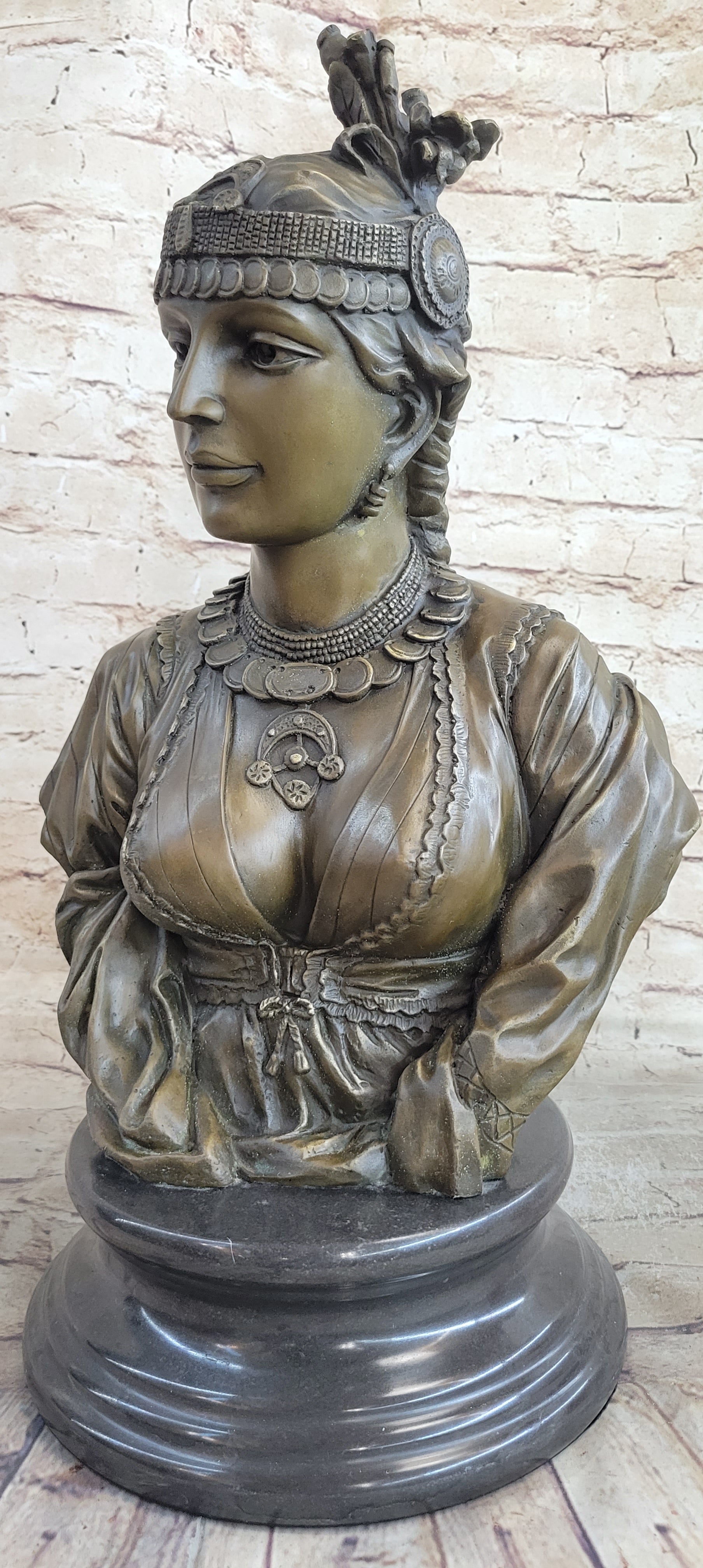 Handcrafted bronze sculpture SALE Bust Female Cordier By Caire Le Lady Egyptian