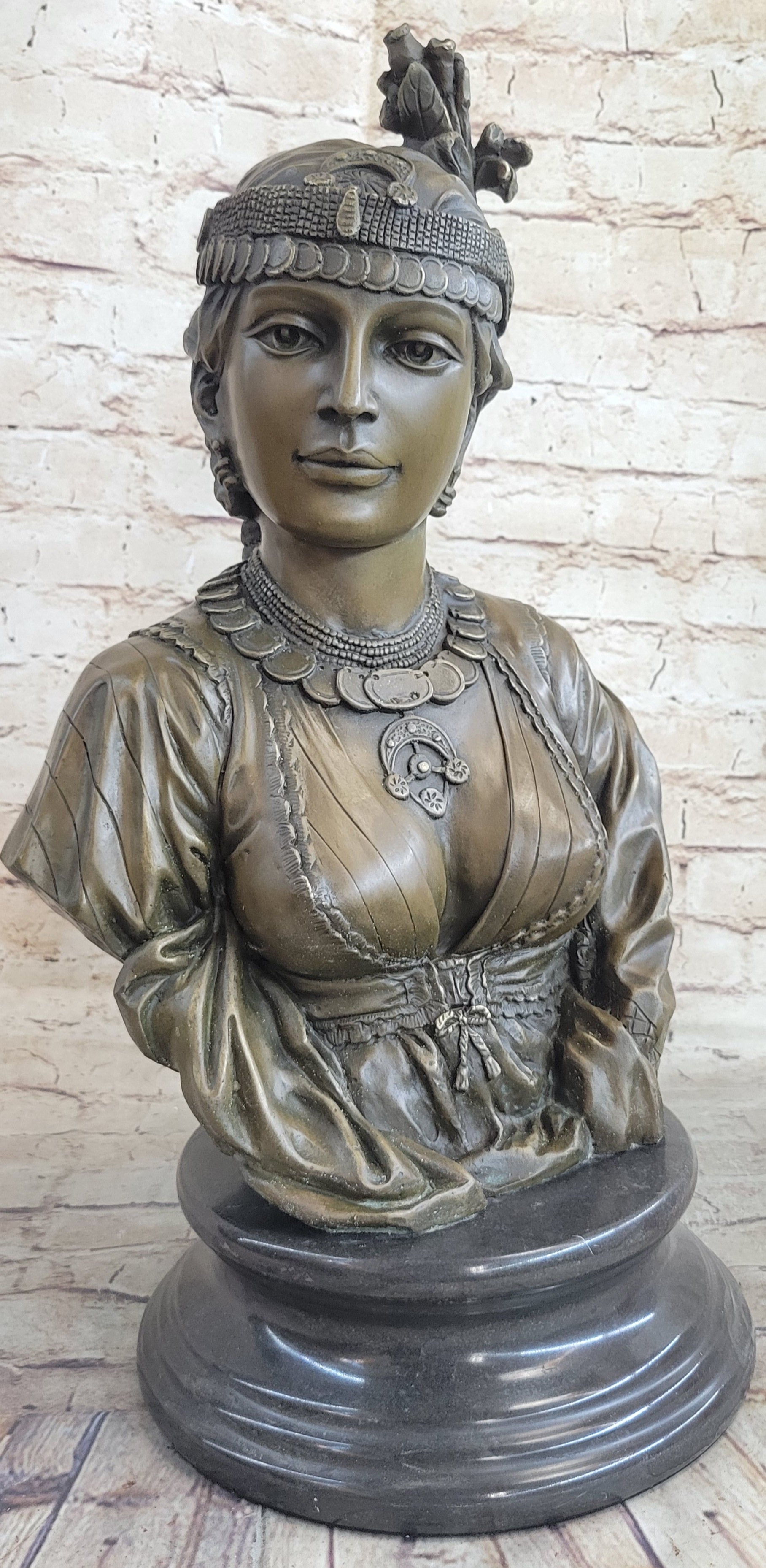 Handcrafted bronze sculpture SALE Bust Female Cordier By Caire Le Lady Egyptian