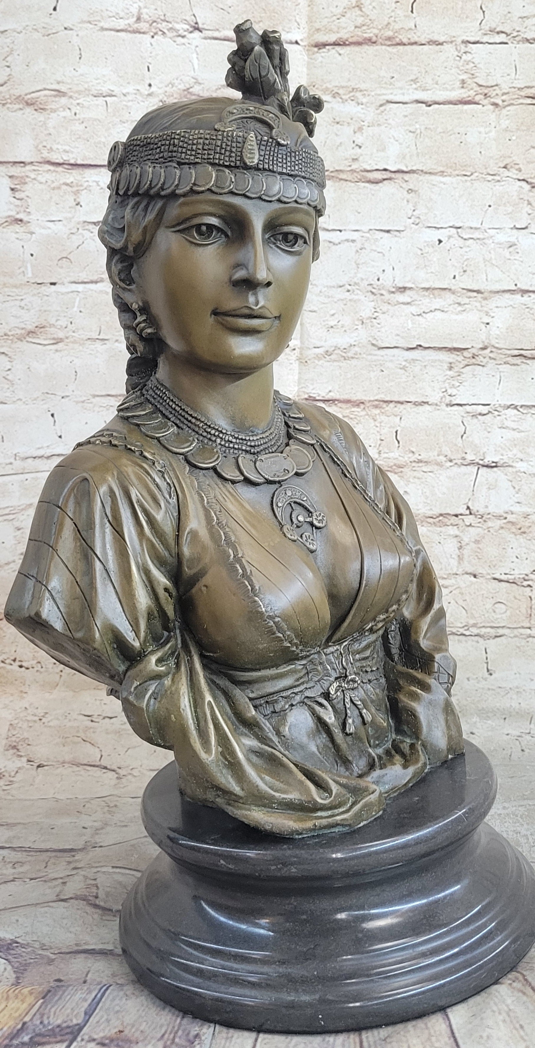 Handcrafted bronze sculpture SALE Bust Female Cordier By Caire Le Lady Egyptian