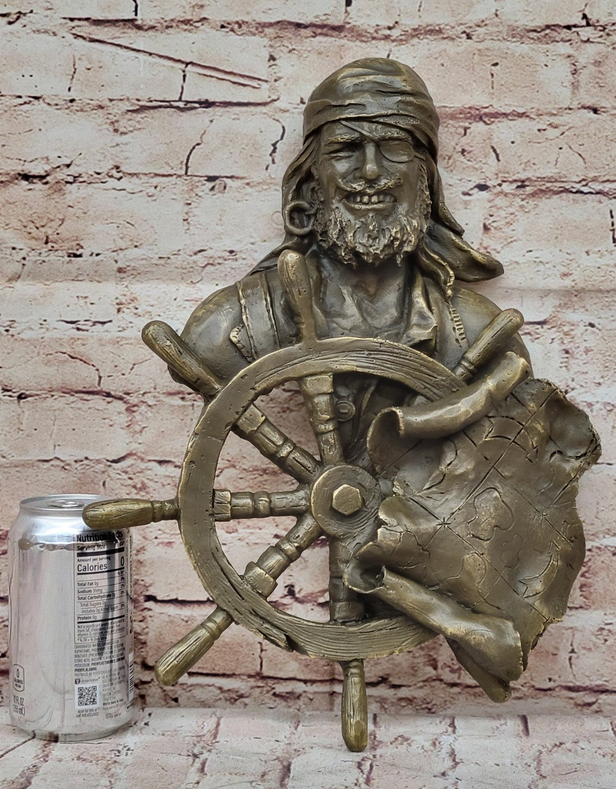 Handcrafted bronze sculpture SALE Pirate Ship Mount Wall B.Wood Original Signd