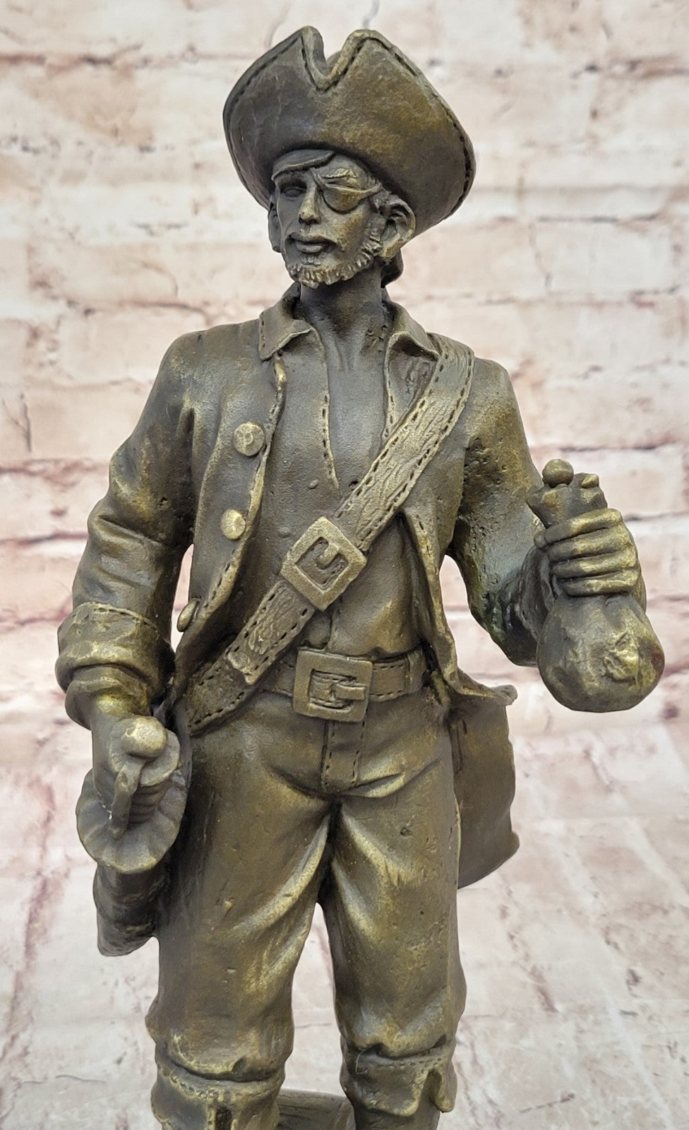 Handcrafted bronze sculpture SALE And Chest Jewelry With Pirate Original Signed