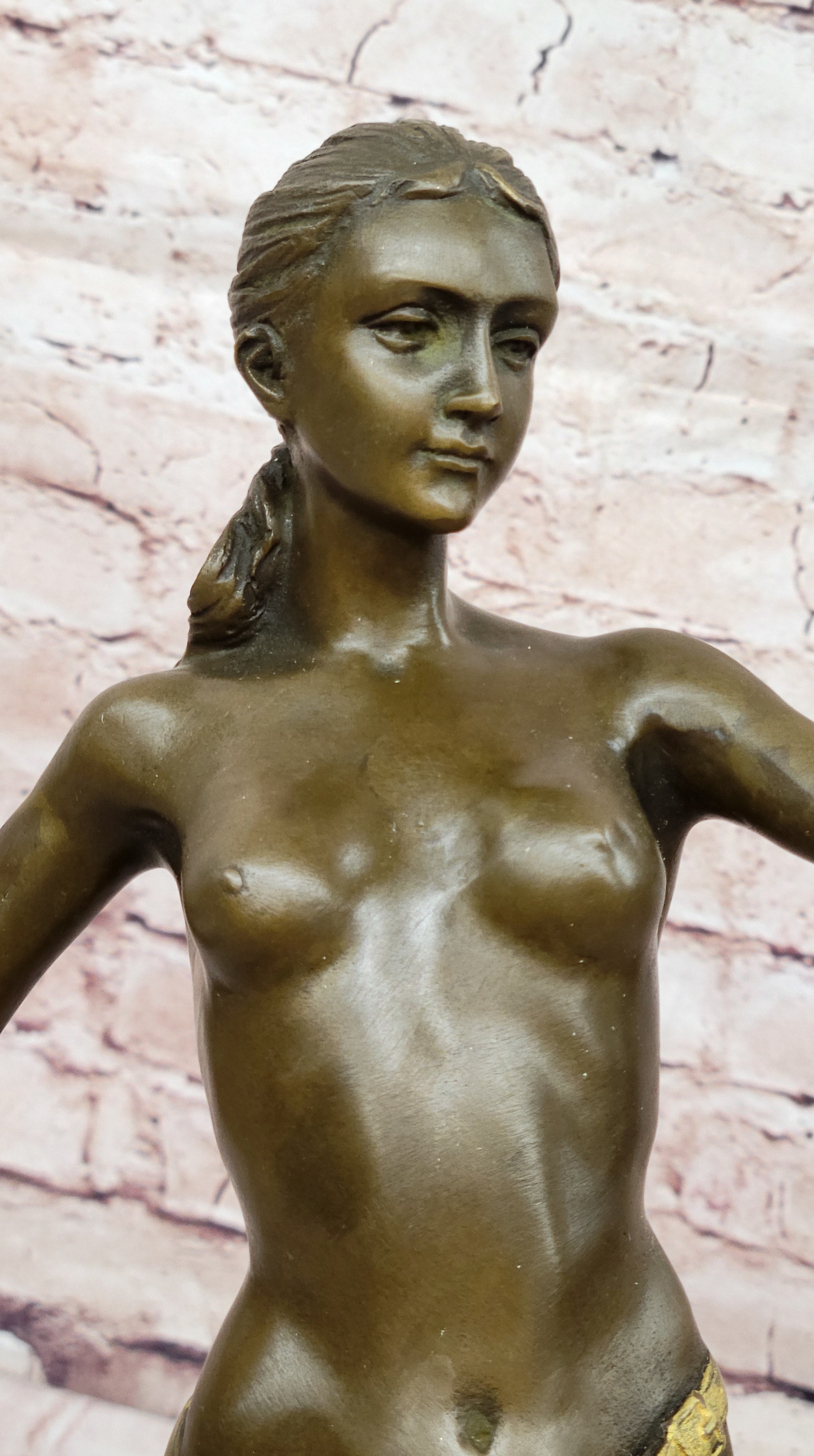Bronze Statue of Diana Huntress Nude Woman Mythical Figurine Home Office Decor