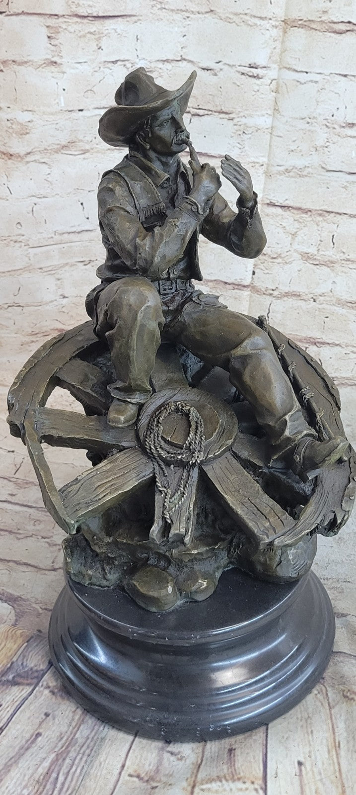 Handcrafted bronze sculpture SALE Western Cowboy Lonely Original Large Decor