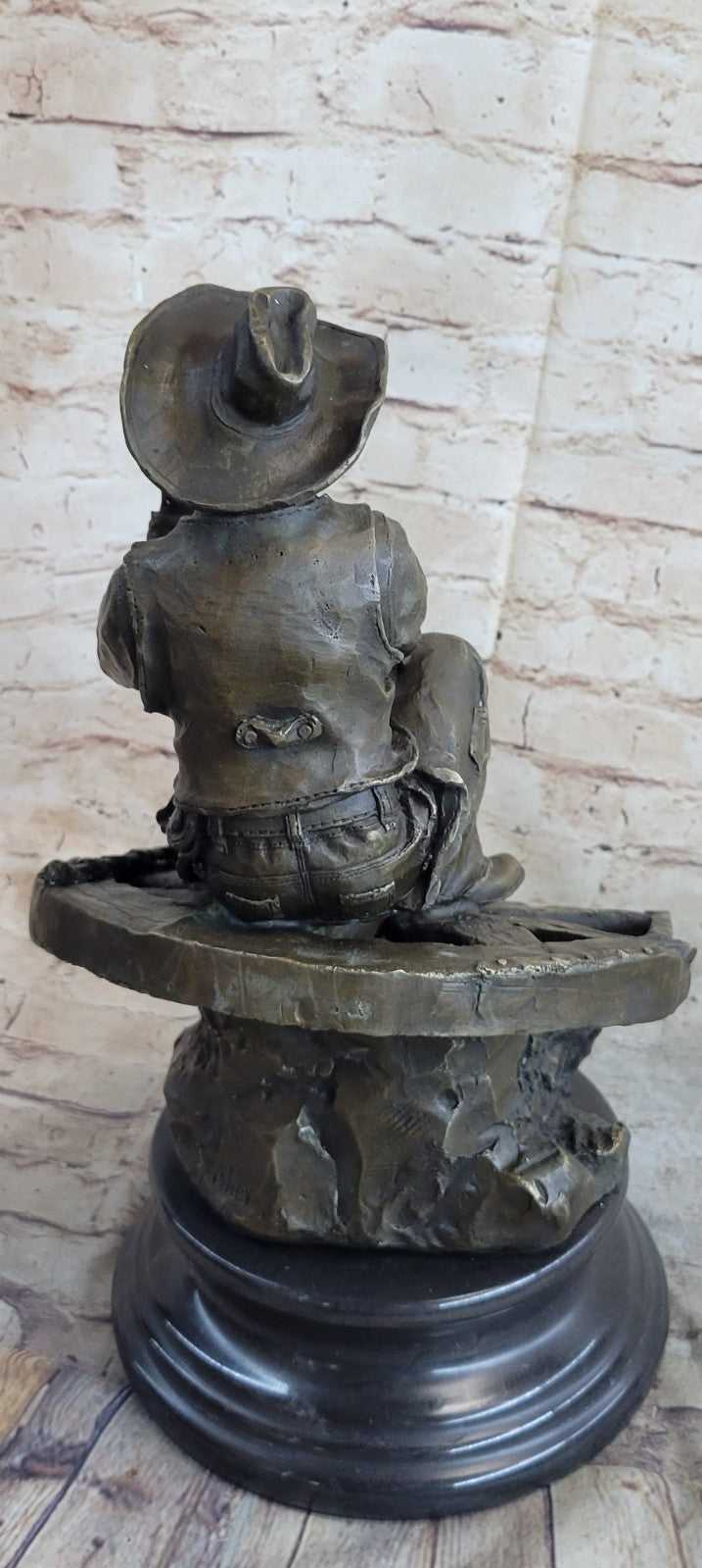 Handcrafted bronze sculpture SALE Western Cowboy Lonely Original Large Decor