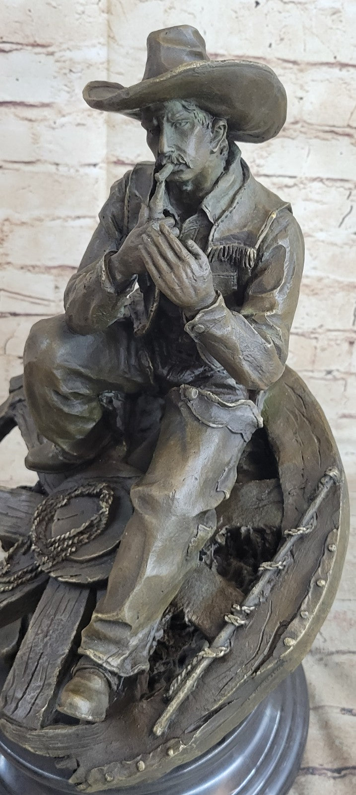 Handcrafted bronze sculpture SALE Western Cowboy Lonely Original Large Decor