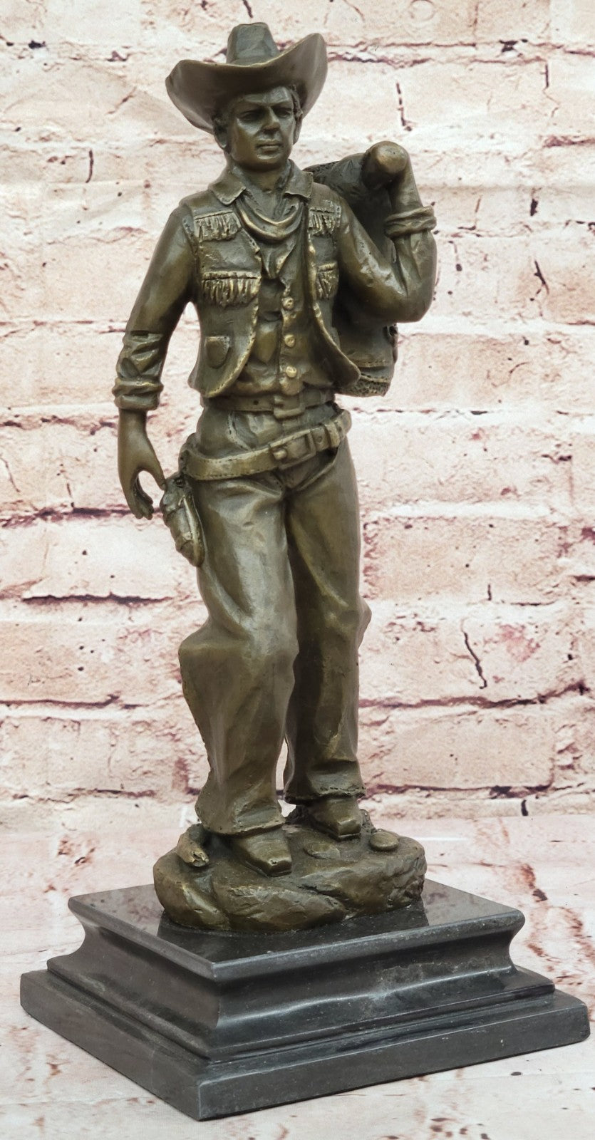 Handcrafted bronze sculpture SALE Base Marble Original Milo By Cowboy Classic