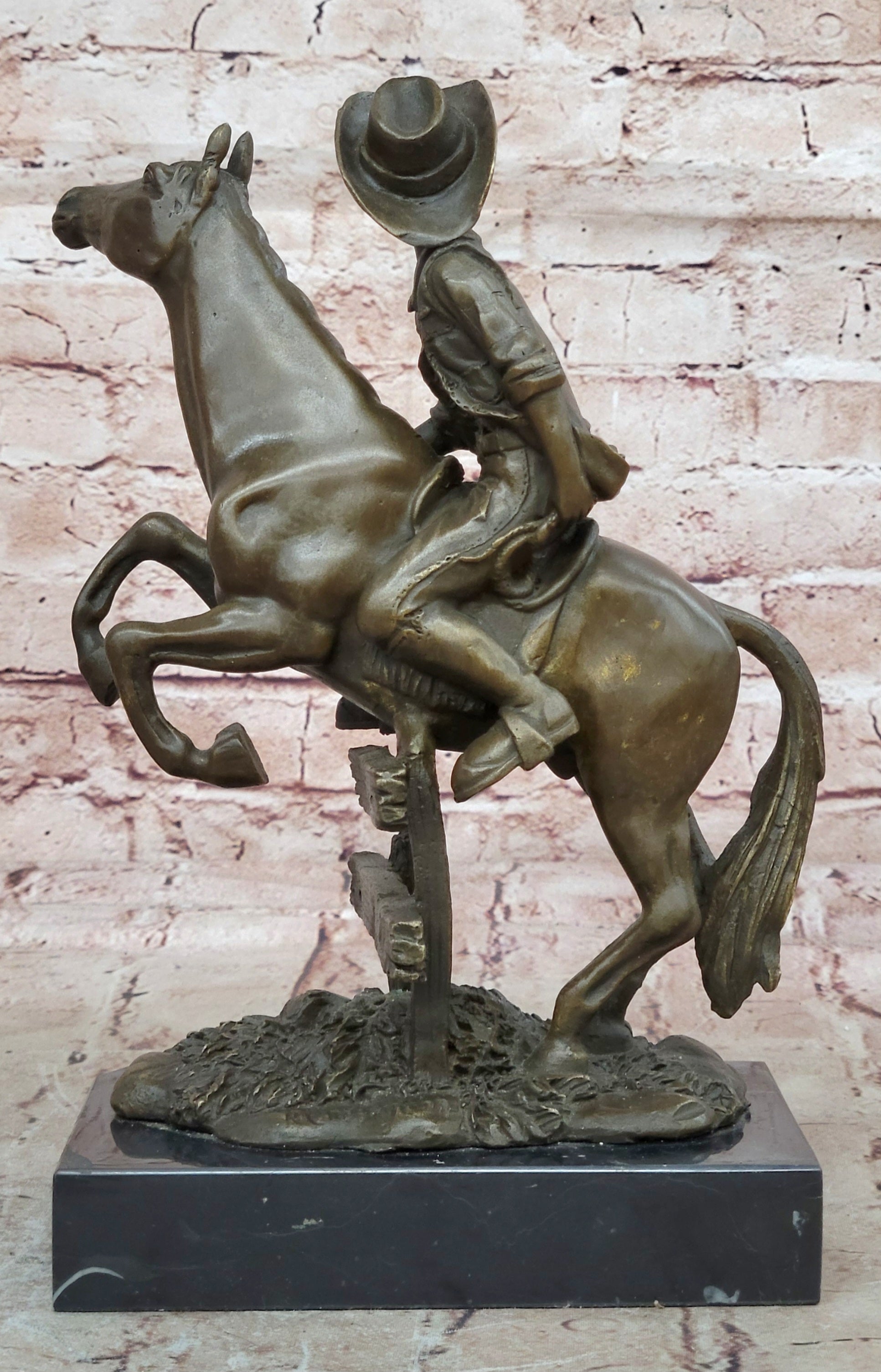 Handcrafted bronze sculpture SALE West Old Art Western Cowboy Cast Hot Signed