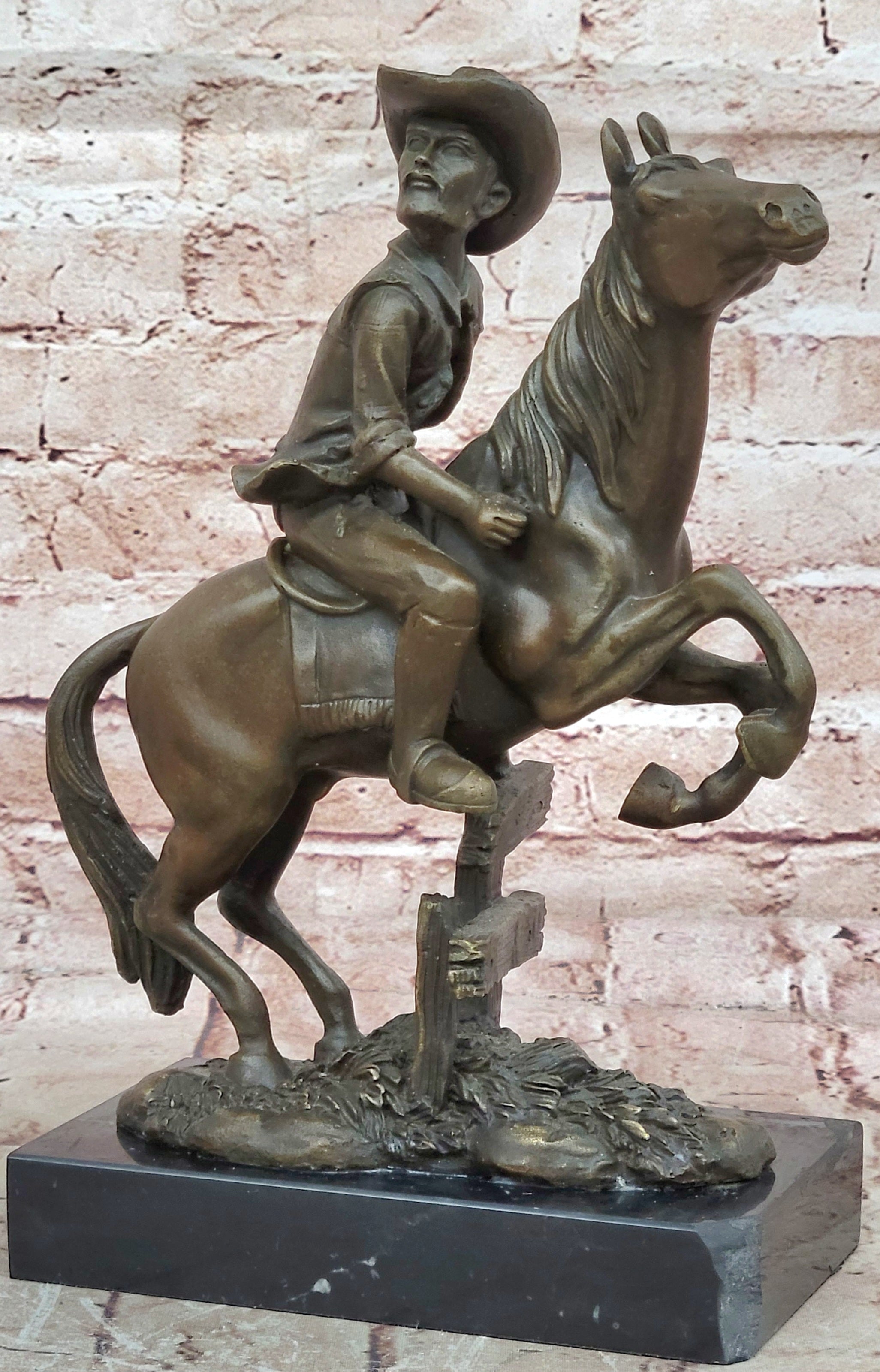 Handcrafted bronze sculpture SALE West Old Art Western Cowboy Cast Hot Signed