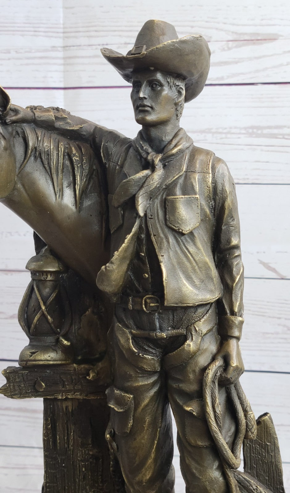 Handcrafted bronze sculpture SALE Art Western Horse Cowboy Original Signed