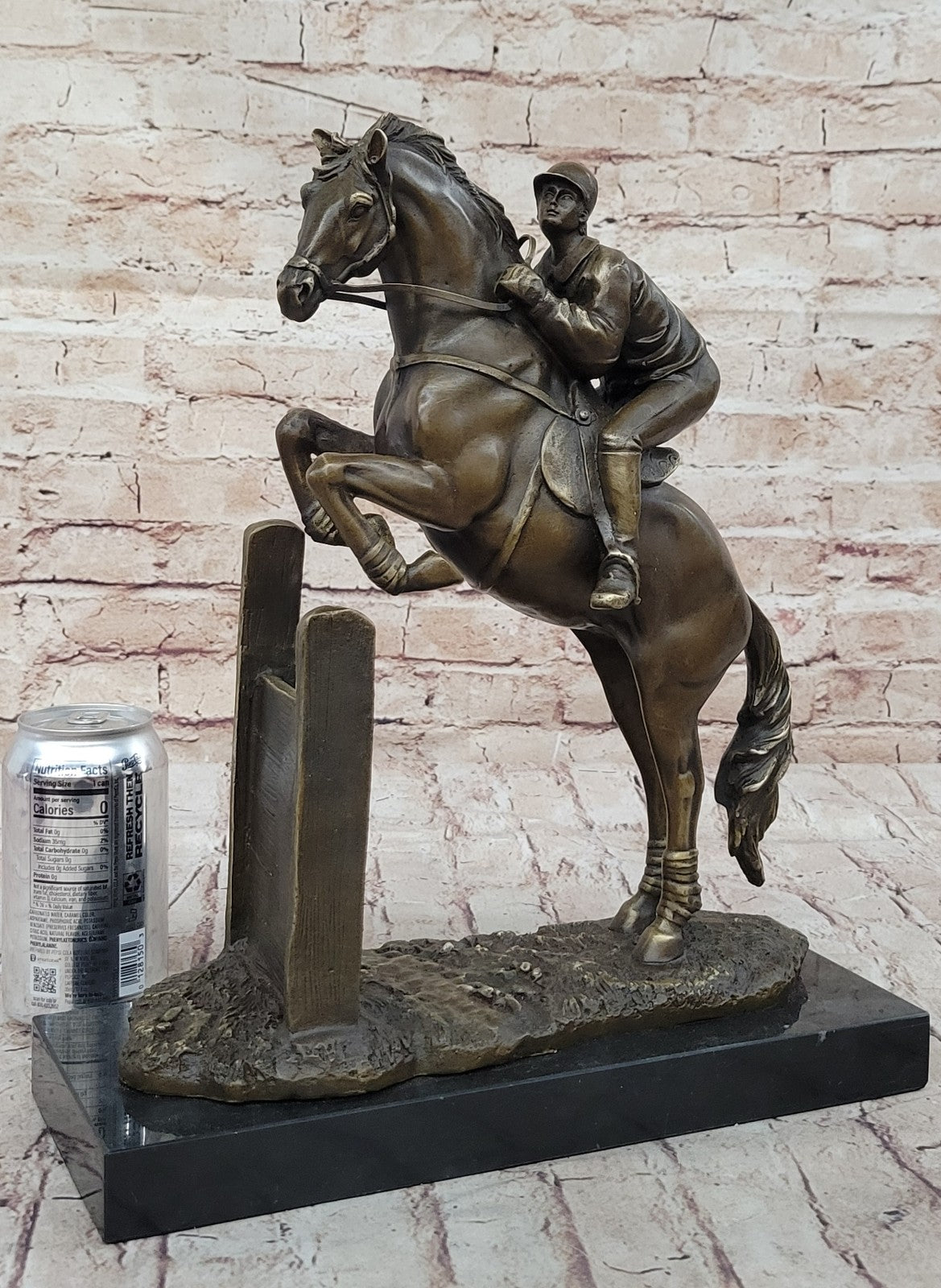 Vintage Signed Jockey Horse Racing Bronze Sculpture Gift Statue Figure Figurine