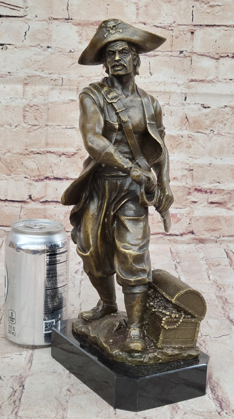 Signd Original Kamiko Ship Pirate Home Restaurant Casino Decor Bronze Sculpture