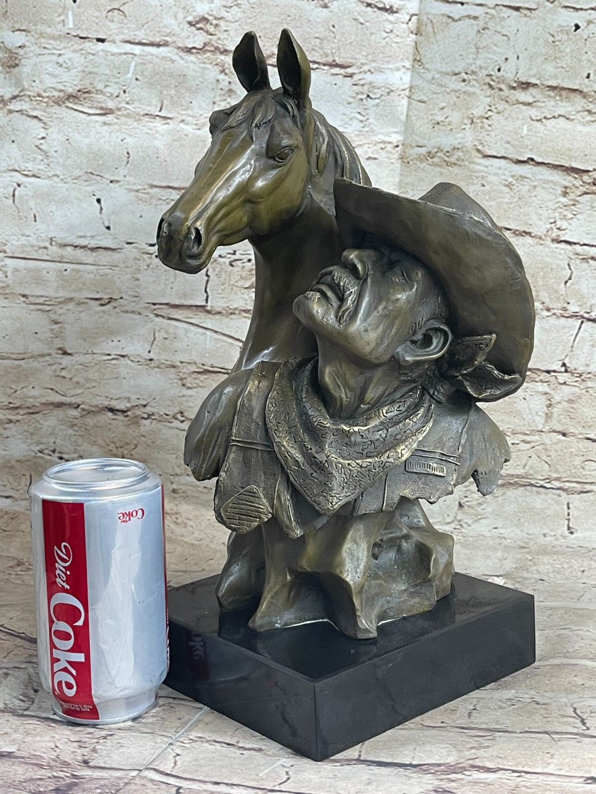 Original 100% Bronze Cowboy Stallion Horse Sculpture Signed Western Artwork