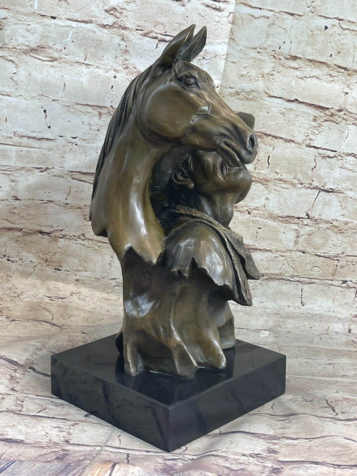 Original 100% Bronze Cowboy Stallion Horse Sculpture Signed Western Artwork