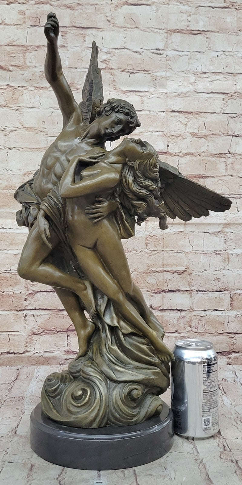 Winged Lovers Angels Cupid Psyche Eros Aphrodite Venus Bronze Marble Statue Art