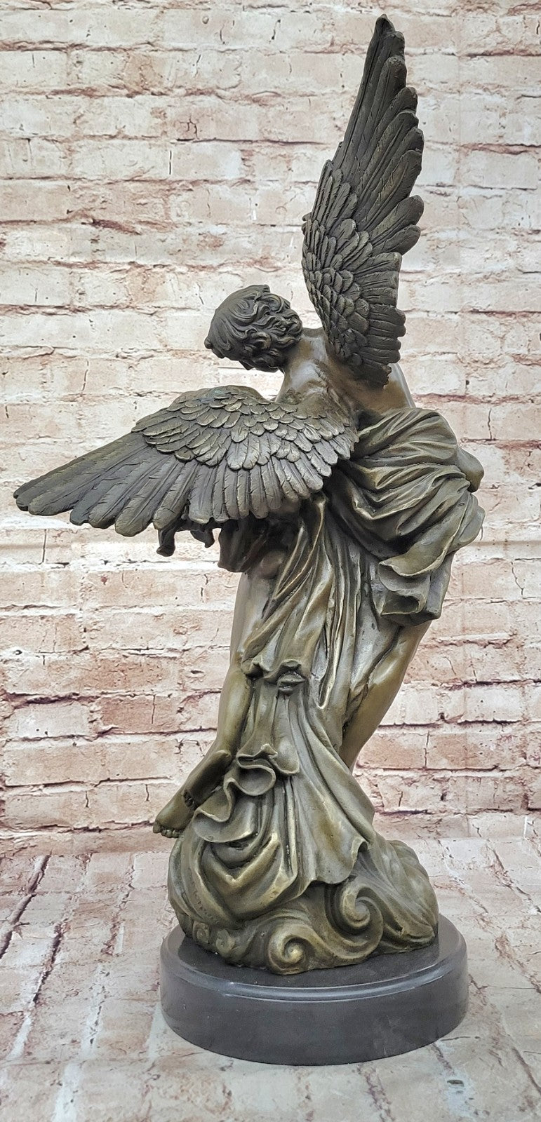 Winged Lovers Angels Cupid Psyche Eros Aphrodite Venus Bronze Marble Statue Art