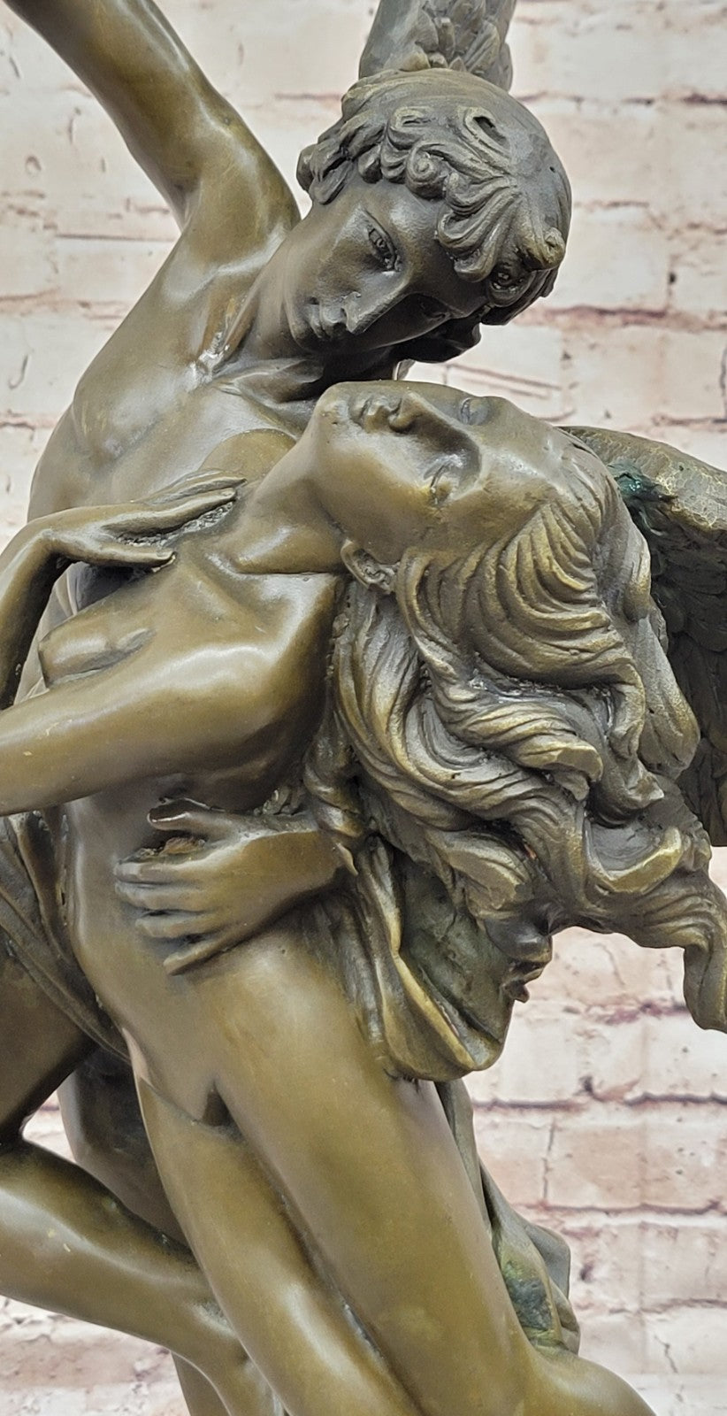 Winged Lovers Angels Cupid Psyche Eros Aphrodite Venus Bronze Marble Statue Art