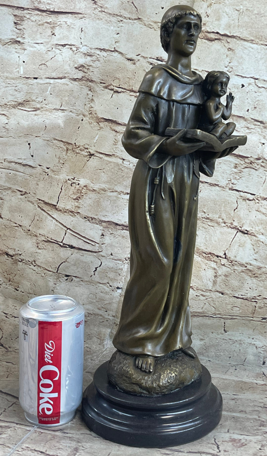 Catholic Church Saint Anthony Of Padua Carrying Baby Jesus Statue 16.5"Tall