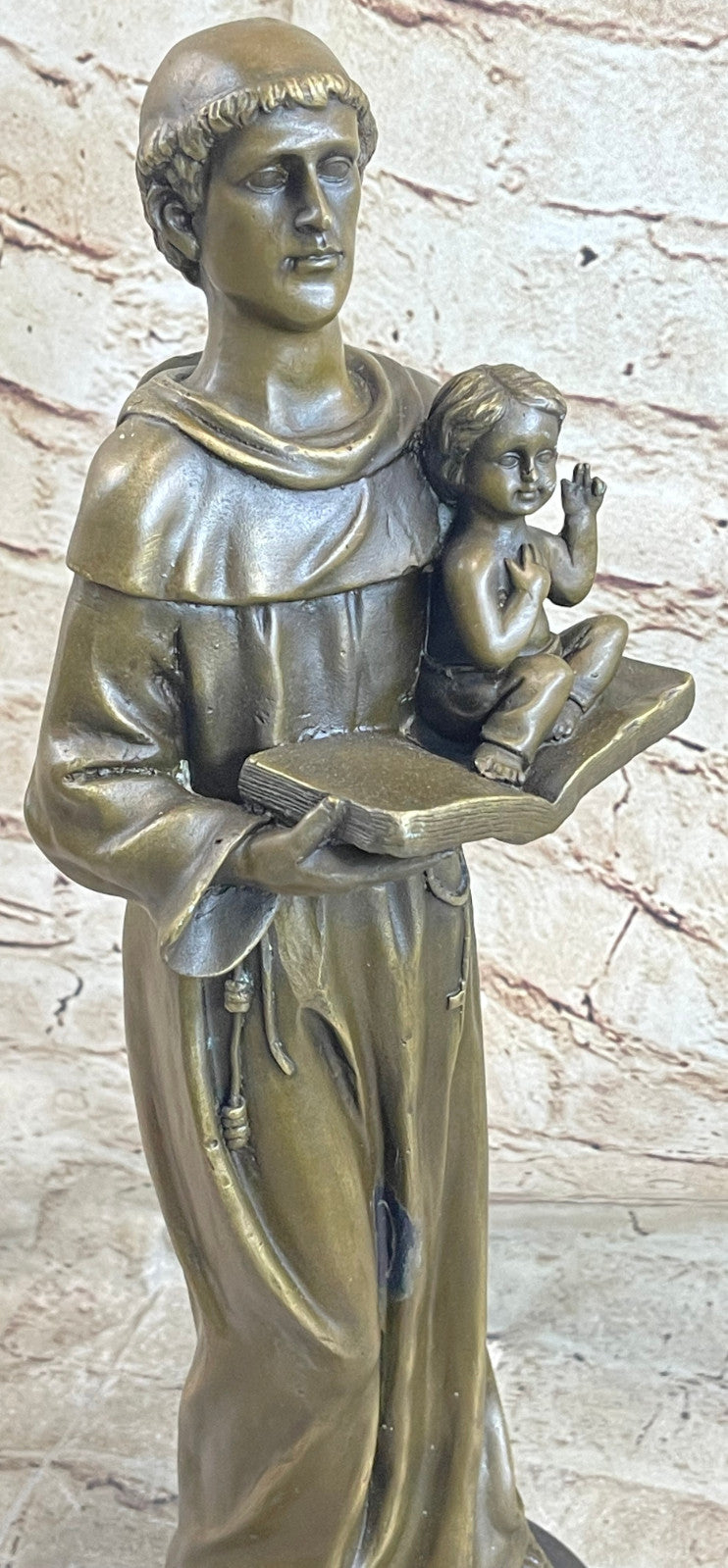 Catholic Church Saint Anthony Of Padua Carrying Baby Jesus Statue 16.5"Tall