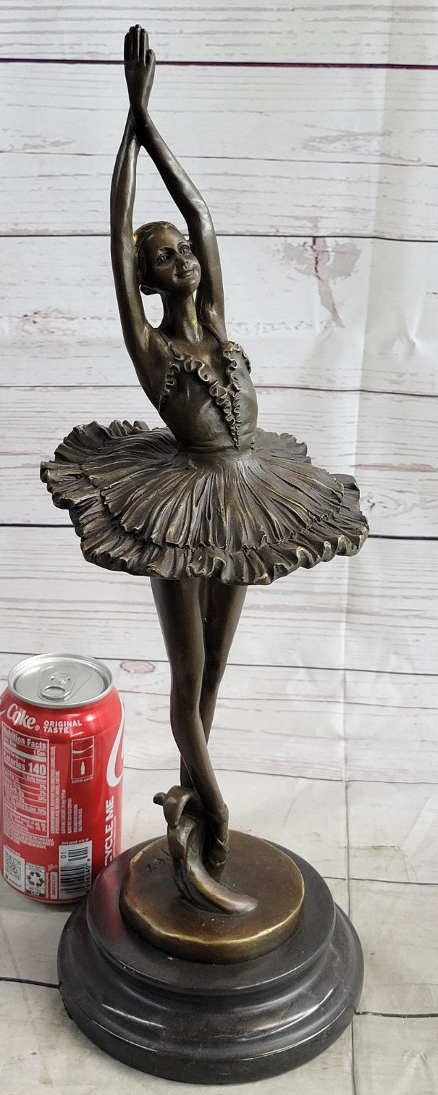 Timeless Artistry: Miguel Lopez Bronze Figurine - Prima Ballerina in Tutu Statue
