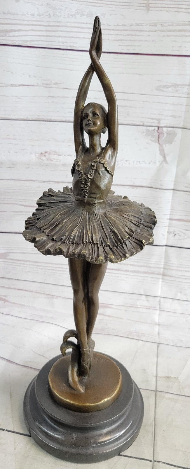 Timeless Artistry: Miguel Lopez Bronze Figurine - Prima Ballerina in Tutu Statue