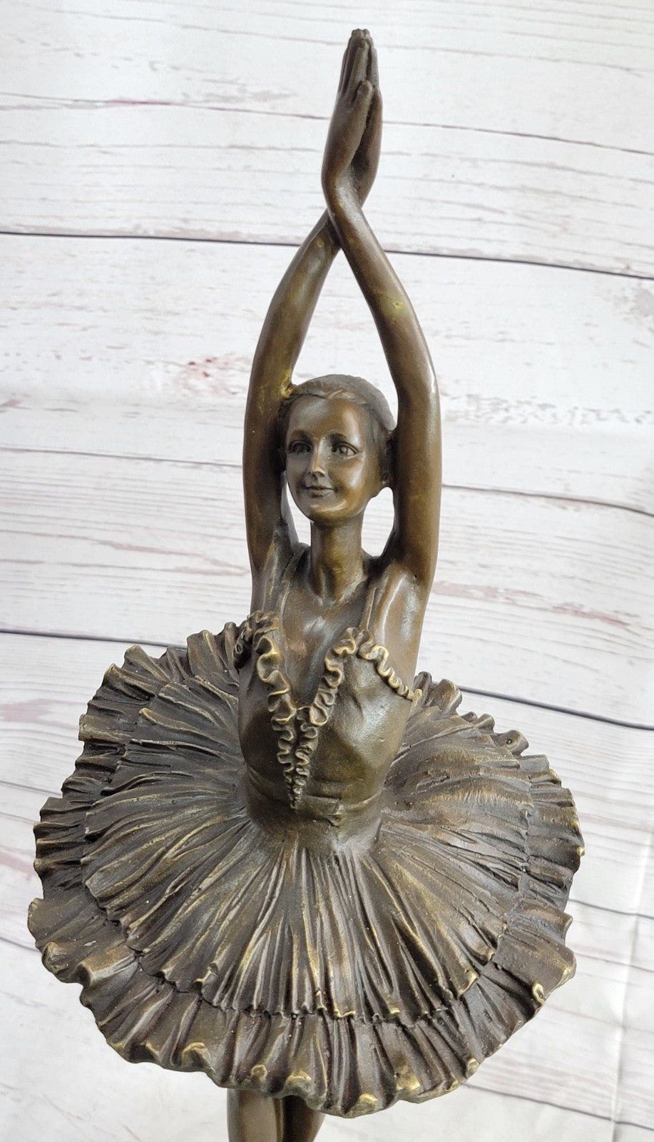 Timeless Artistry: Miguel Lopez Bronze Figurine - Prima Ballerina in Tutu Statue
