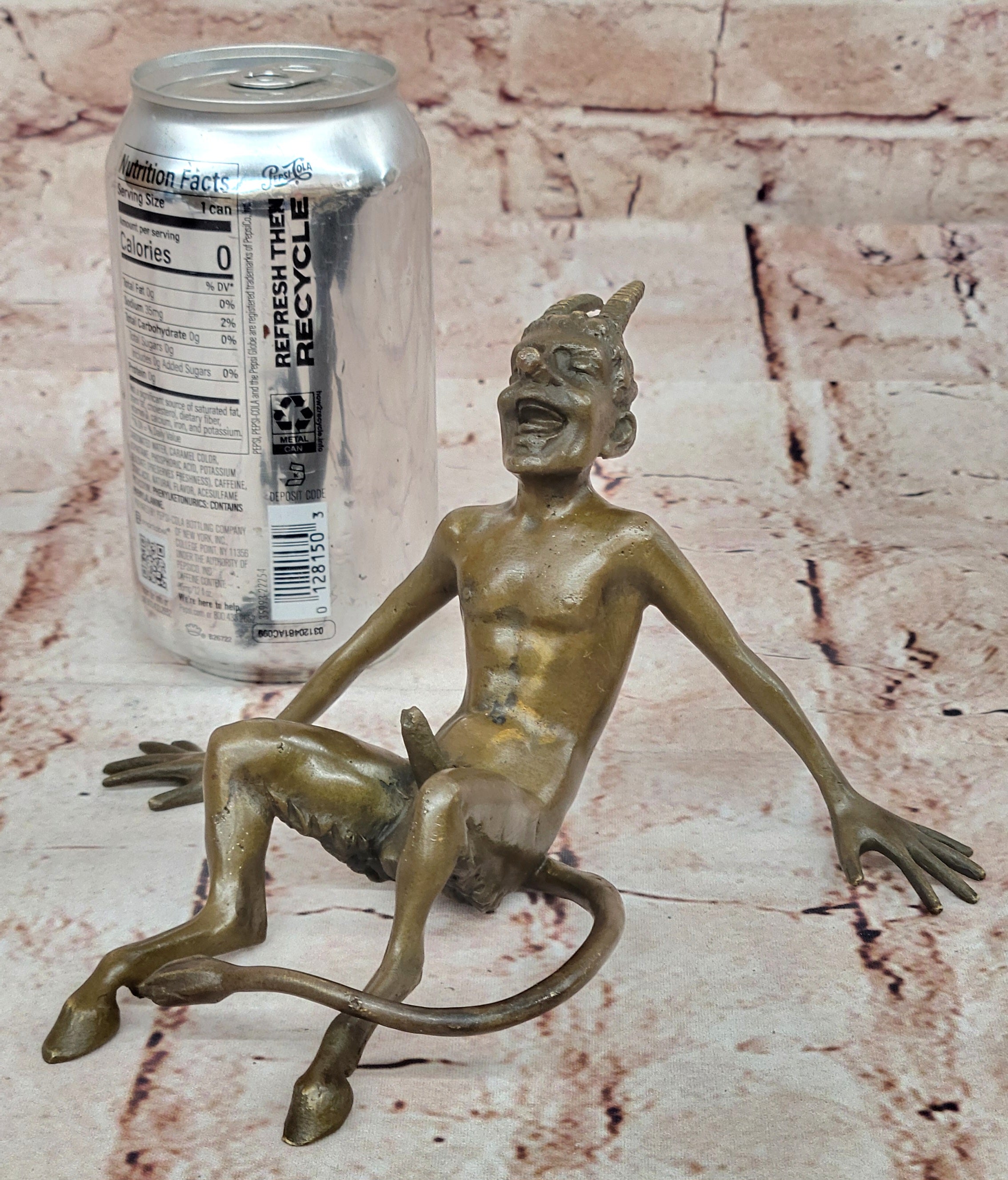 Nude Vienna Bronze Small DEVIL Satyr Faun Bermann Cold Painted Brass Austria