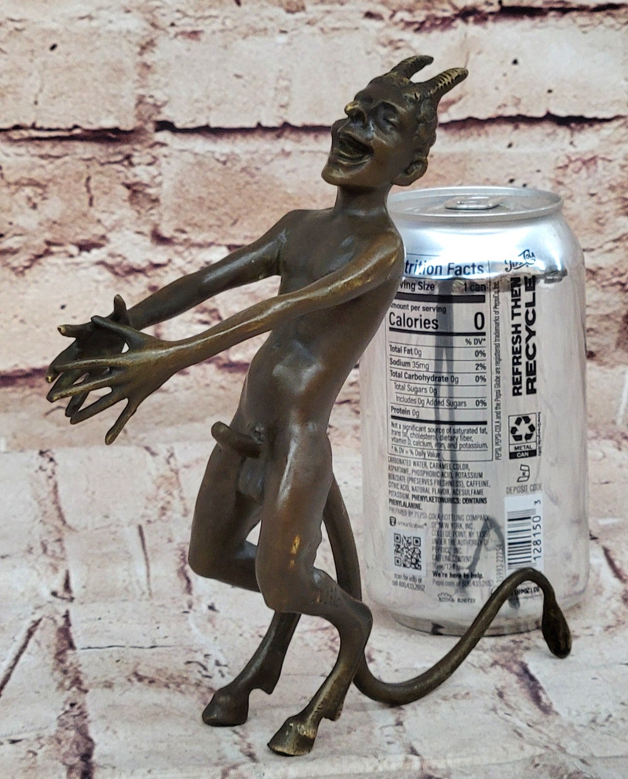 Excellent Quality Bronze Satyr Pan Faun Hand Made Erotic Sculpture Figurine Nude