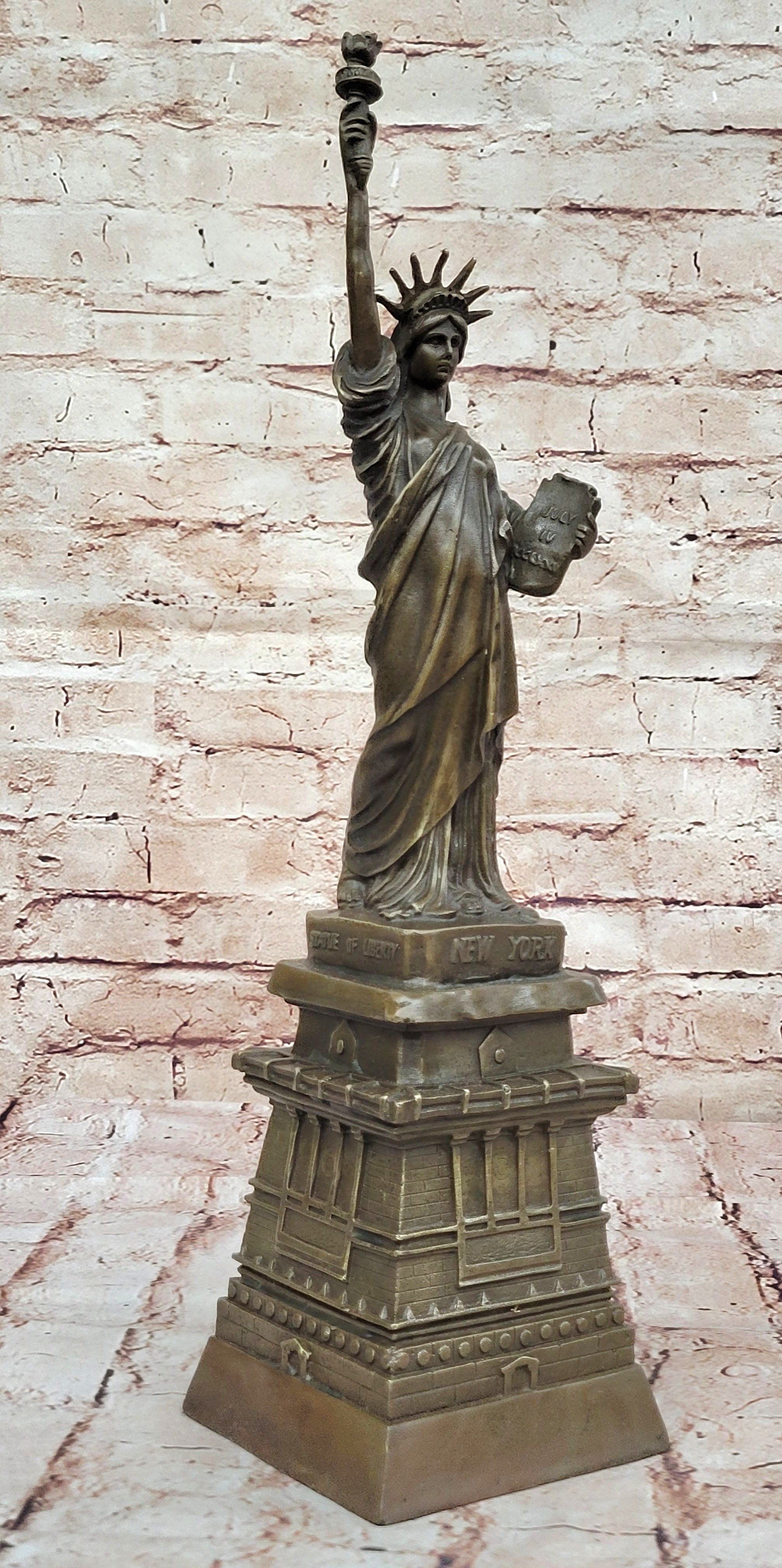 Hand Made Statue of Liberty 17.5" Tall Detailed Masterpiece Bronze Sculpture Sal