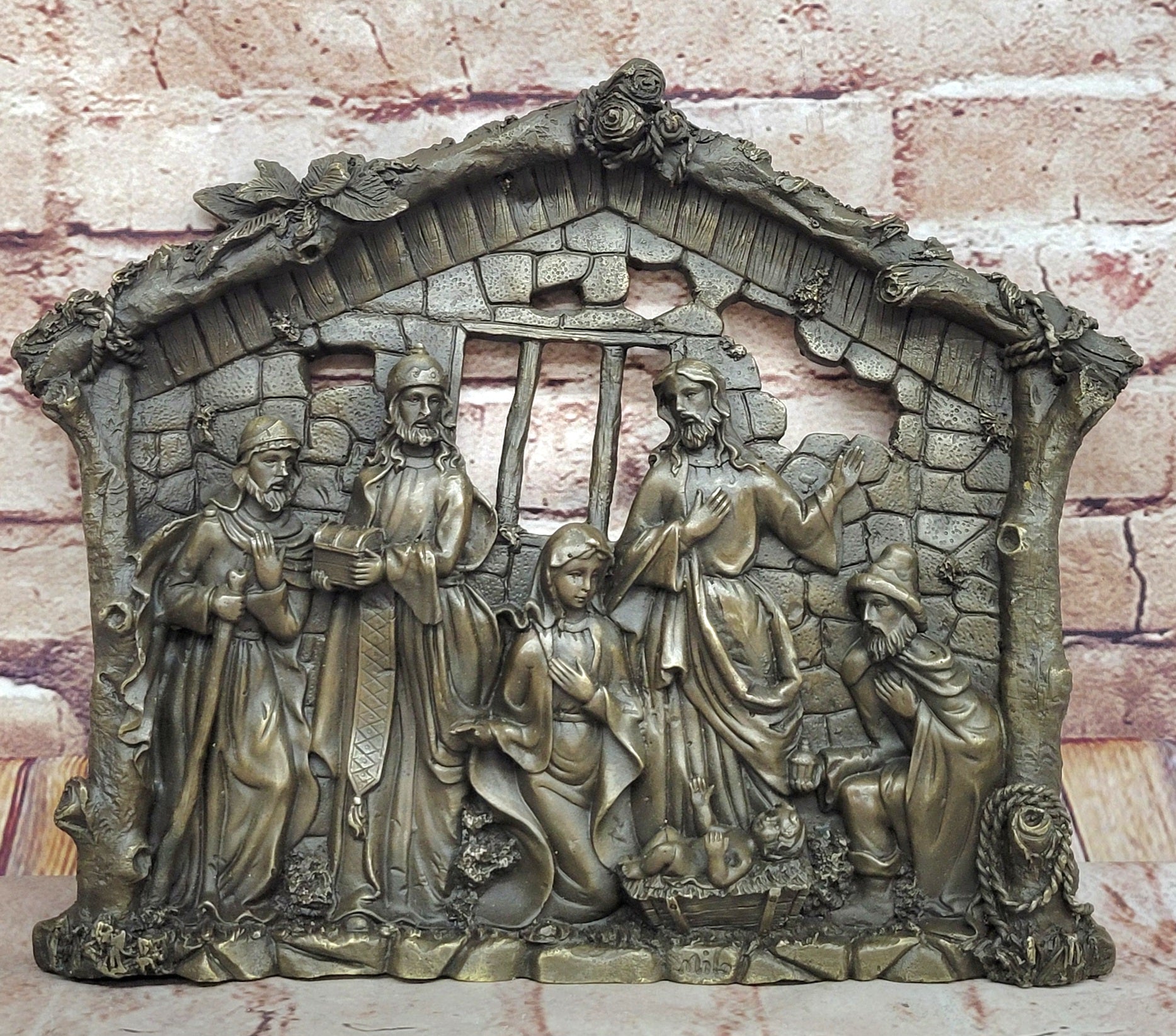 Bronze Nativity Statue Collection Figurine Museum Christianity Inspiration
