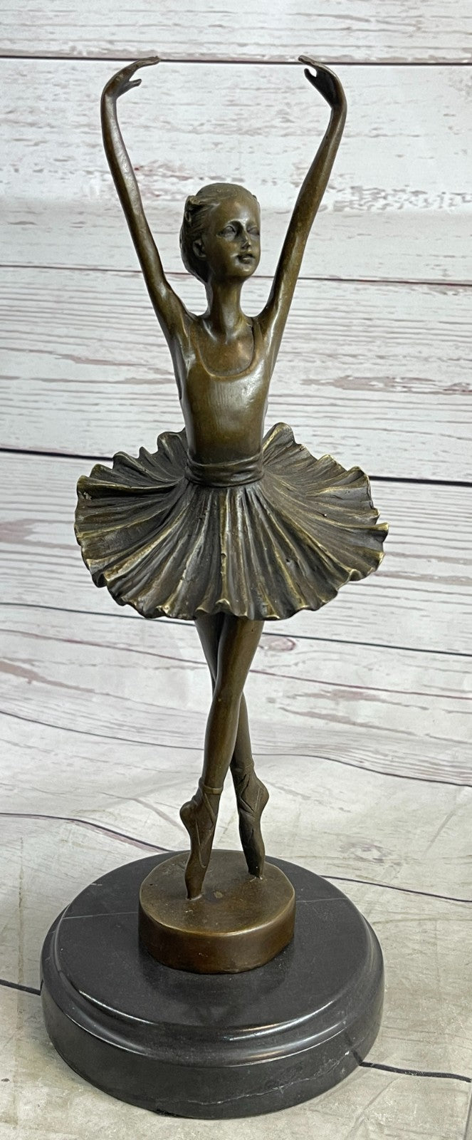 12"Tall Classical Dancer Ballerina Signed Bronze Sculpture Figure Art Nouveau NR