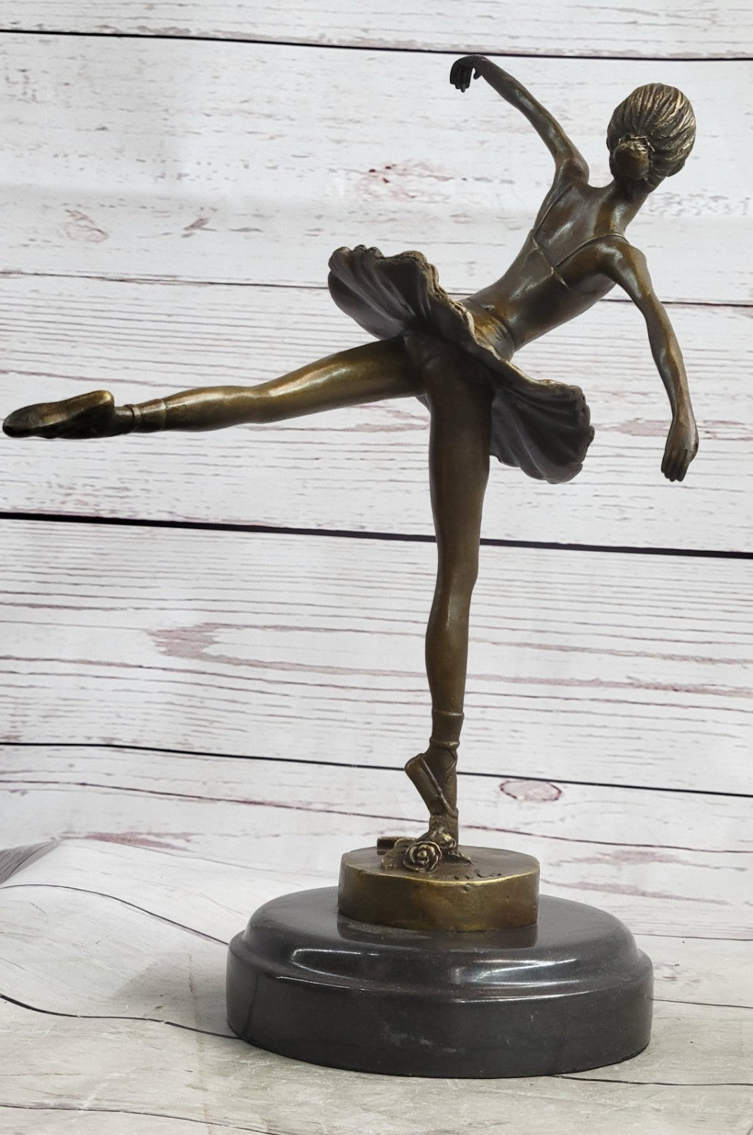 SWAN LAKE BALLERINA BRONZE SCULPTURE BY FRENCH ARTIST MILO HOT CAST FIGURINE SAL